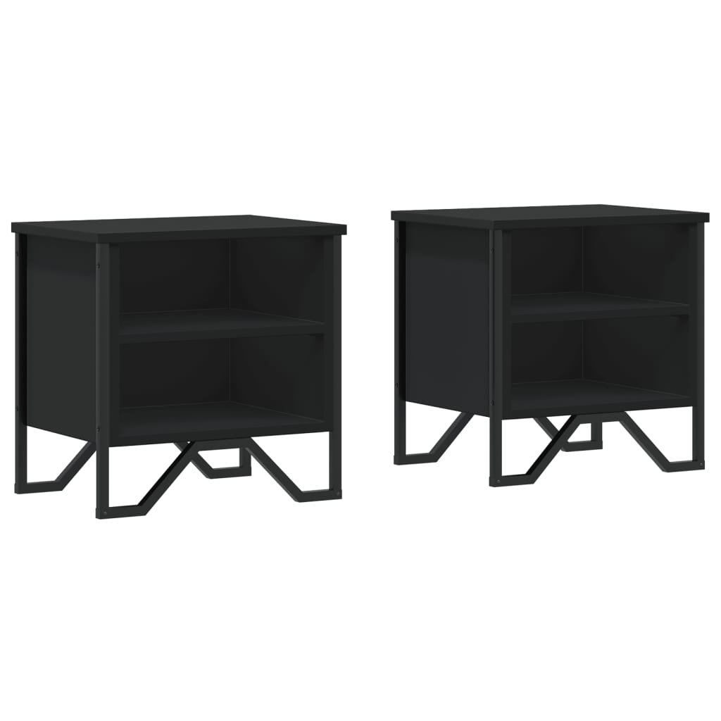 Lot De 2 Tables De Chevet Avec Compartiment Ouvert 40 X 30 X 40 Dec035504