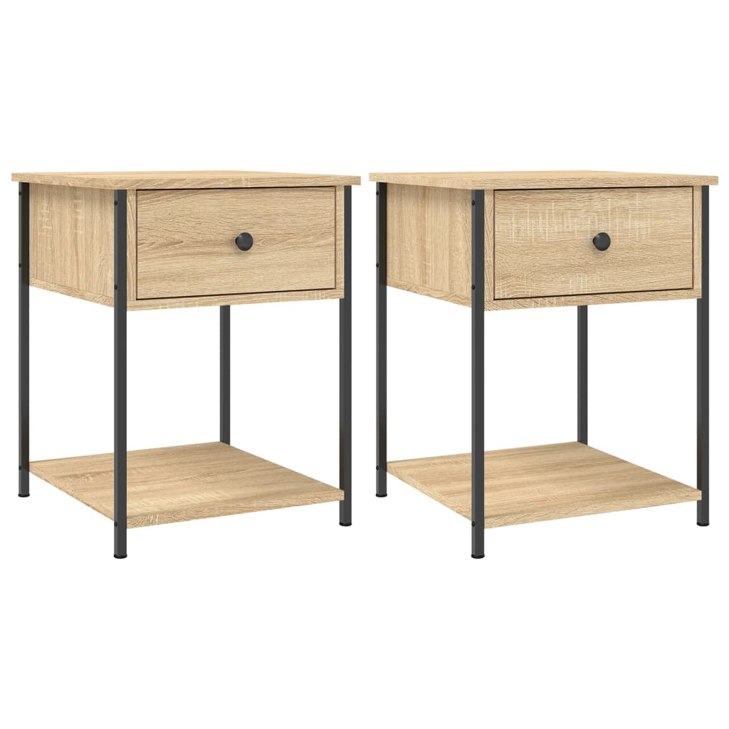 Lot De 2 Tables De Chevet Avec Tiroir 44 X 45 X 58 Cm Dec035290