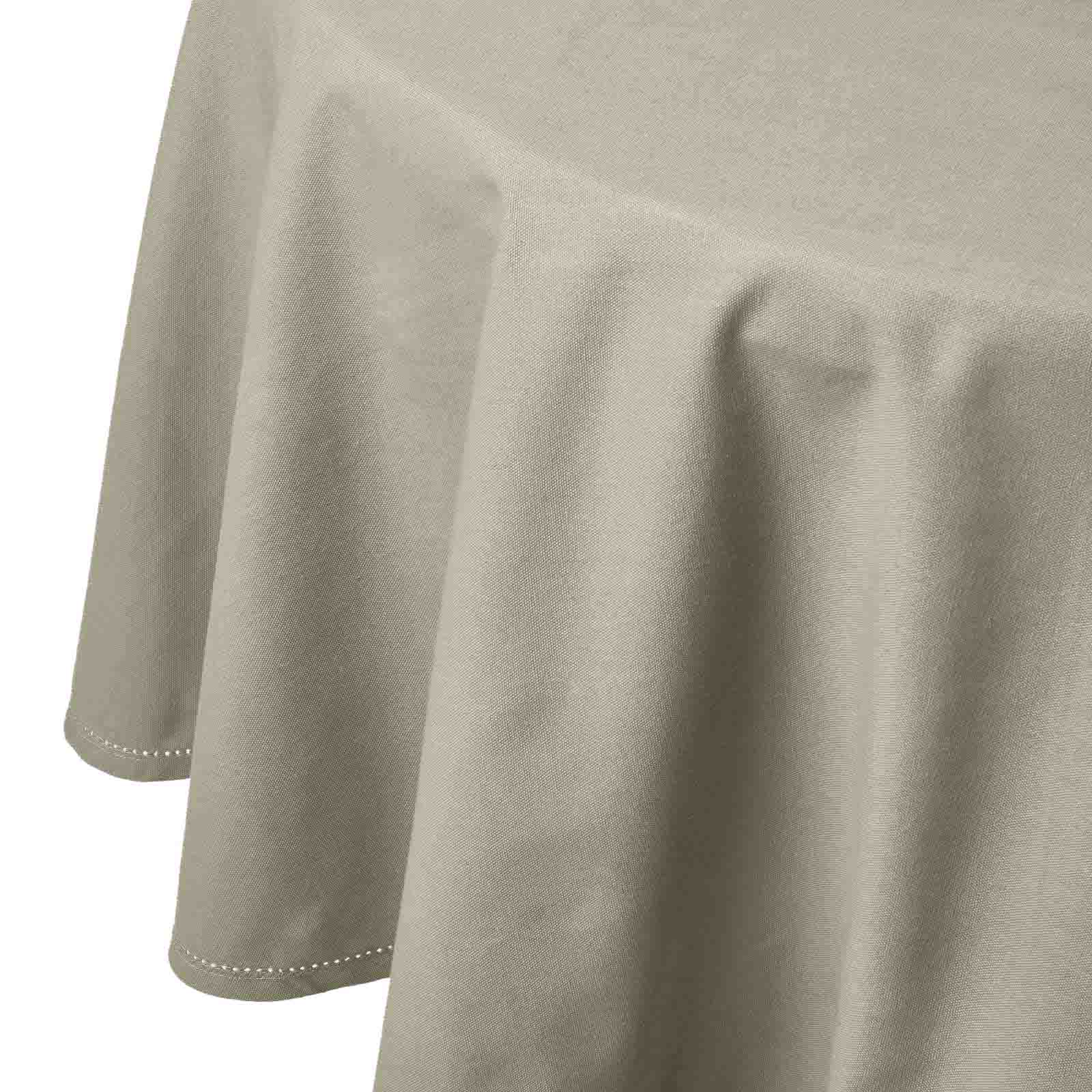 Nappe De Table Ronde En Coton Unie Gris - 178cm - Homescapes
