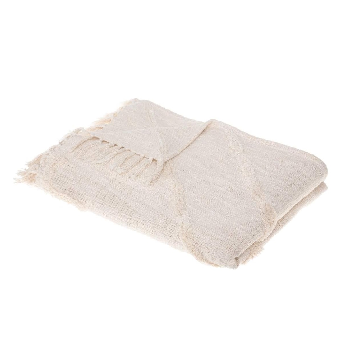 Plaid Jeté De Lit Ou Fauteuil En Coton Tufté