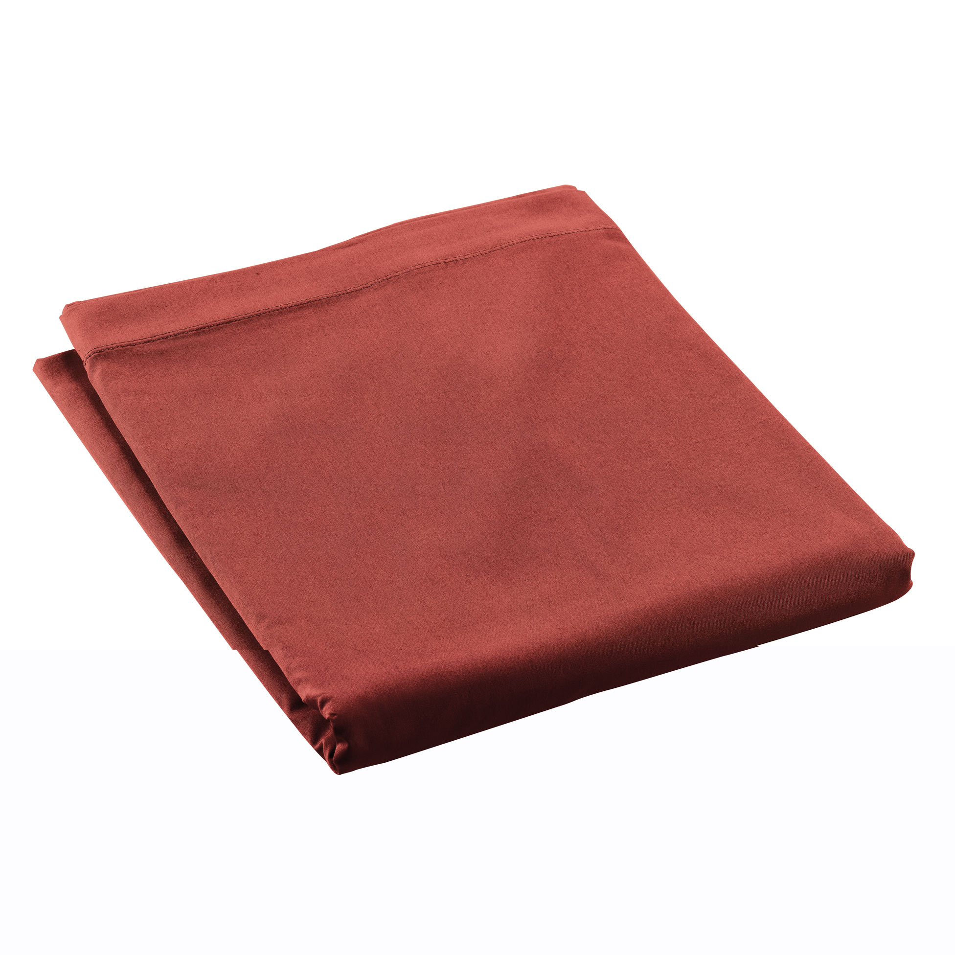 Drap Plat En Percale De Coton Terracotta