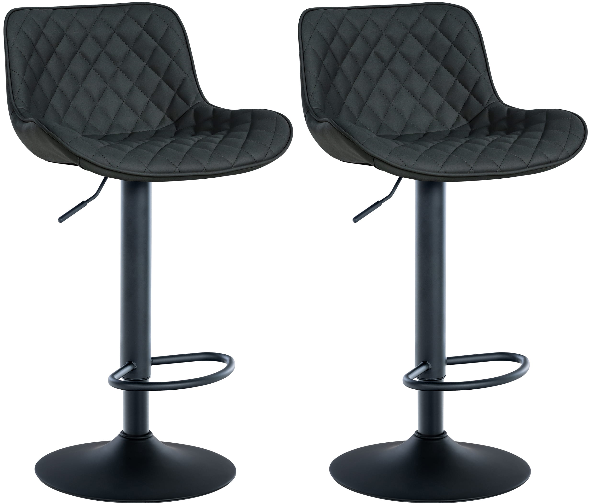 Lot De 2 Tabourets De Bar Minosa Simili Cuir Noir
