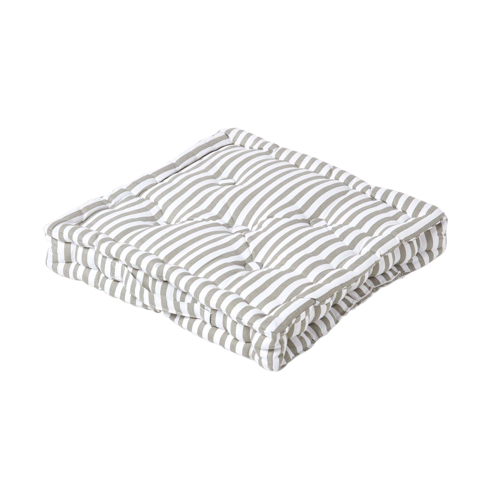 Coussin De Sol Gris Fines Rayures 40x40cm - Homescapes