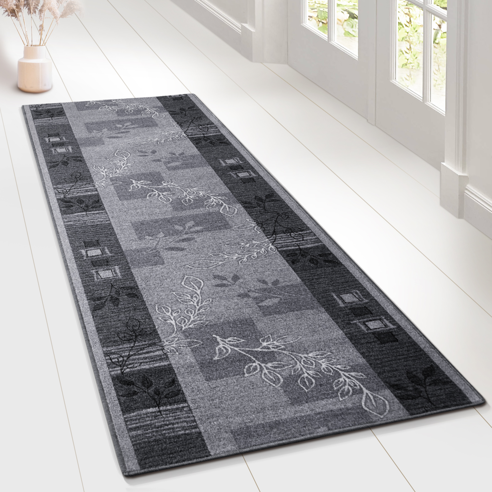Tapis De Couloir Akzent Gris 80 X 150 Cm