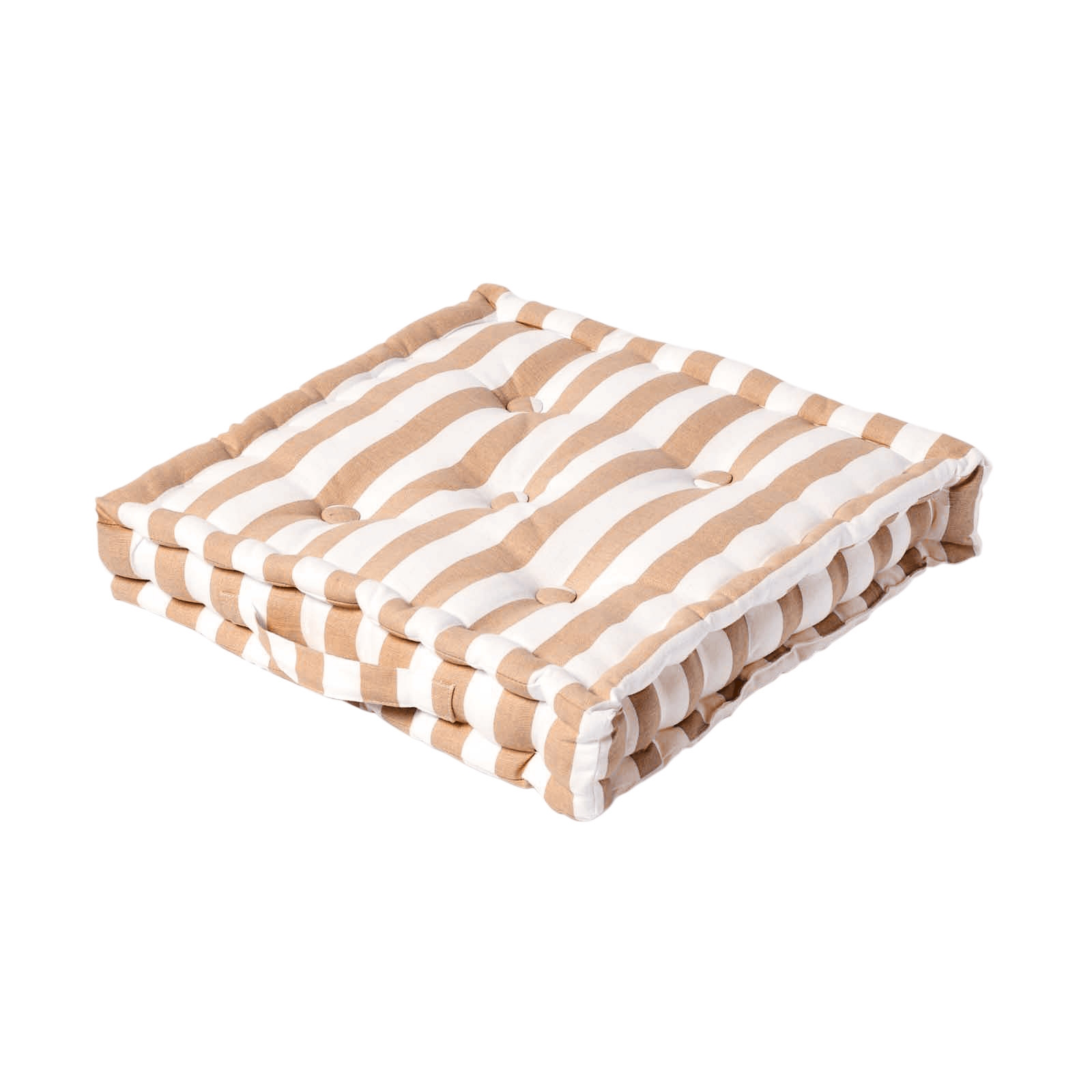 Coussin De Sol Beige Grandes Rayures 40x40cm - Homescapes