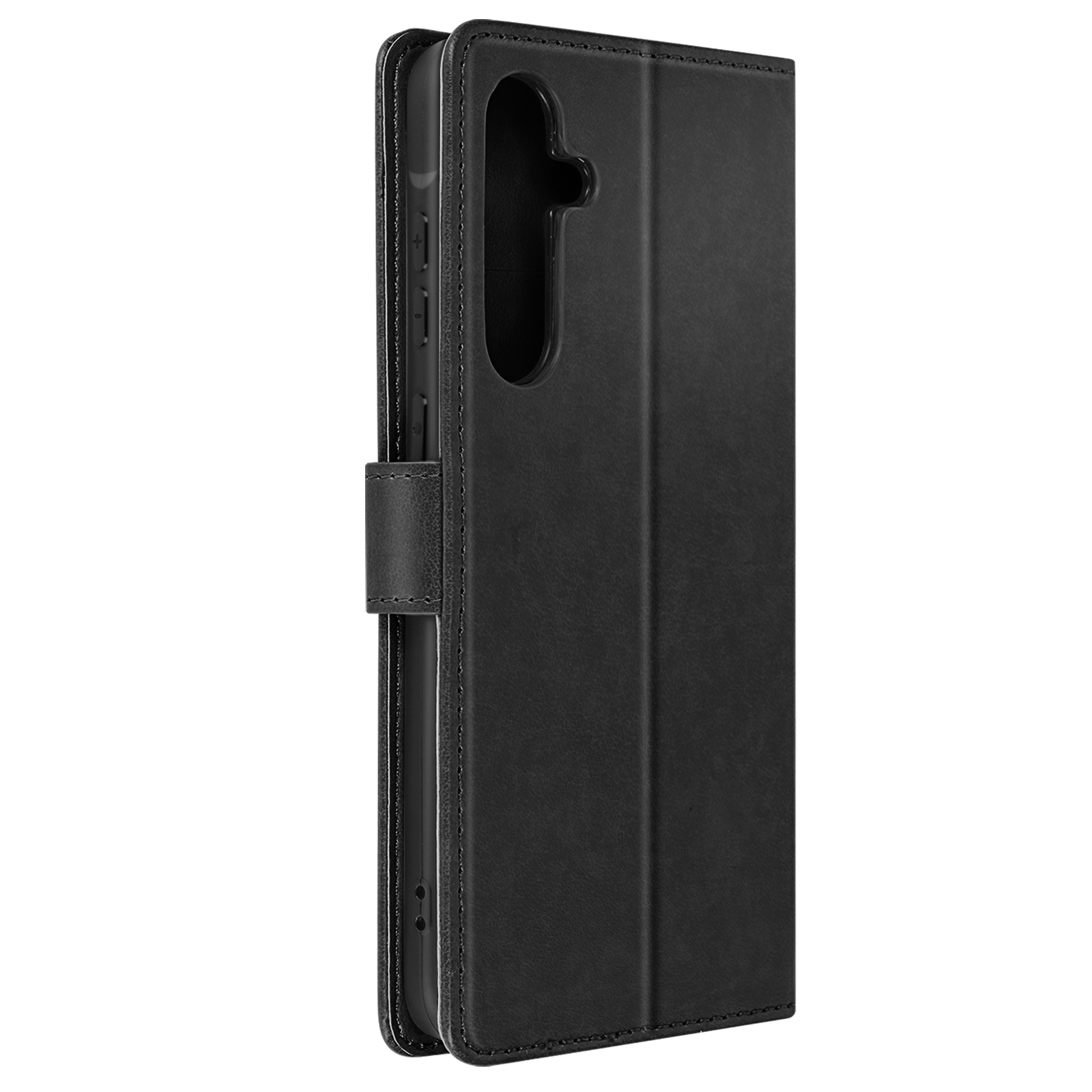 Étui Pour Samsung Galaxy A55 Portefeuille Fleur Papillon Avec Dragonne Noir