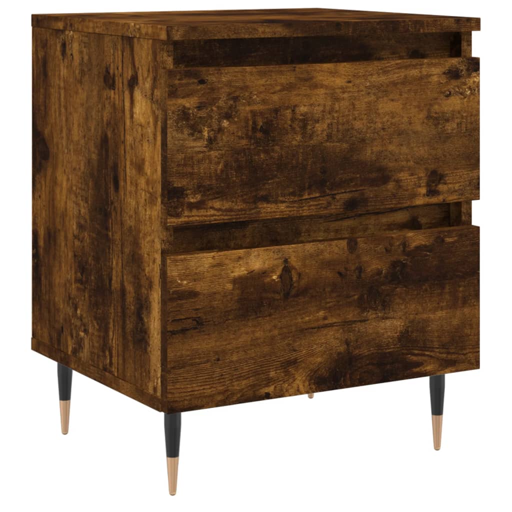 Table De Chevet Avec Tiroirs 40 X 35 X 50 Cm Bois D'ingénierie Marron Dec033589