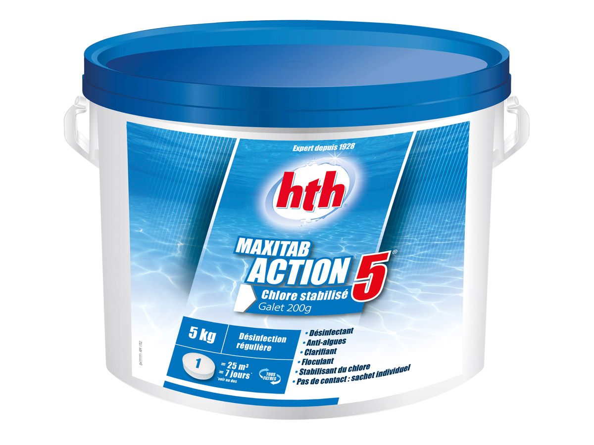 Chlore 5 Actions En Galets Maxitab 5 Kg - Hth
