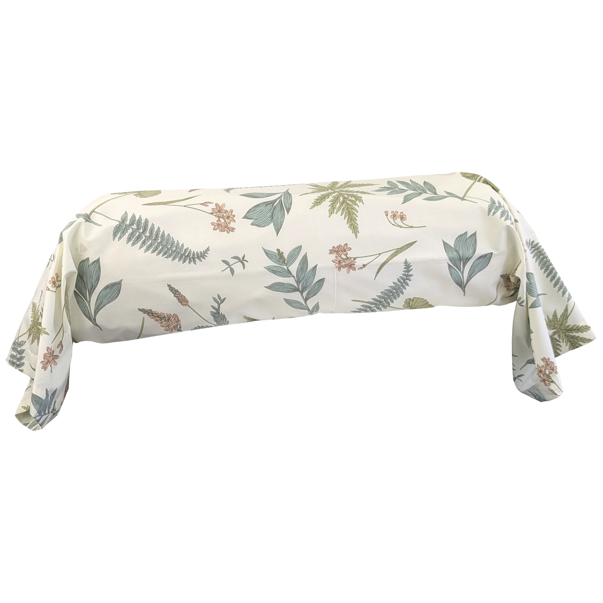 Taie De Traversin 200x43 Cm Percale 100 % Coton Féérie Blanc Sauge