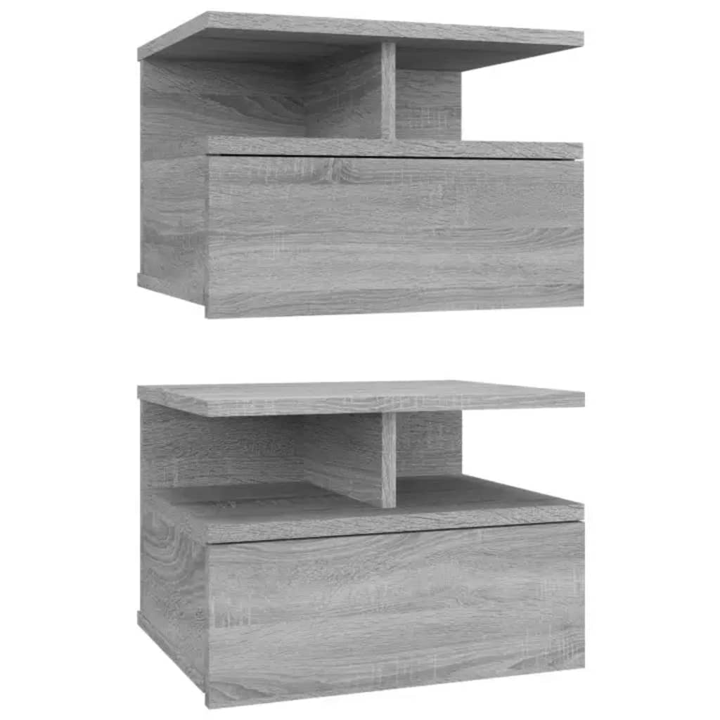 Lot De 2 Tables De Chevet Avec 1 Tiroir Et Compartiments Ouverts 40 X Dec036001