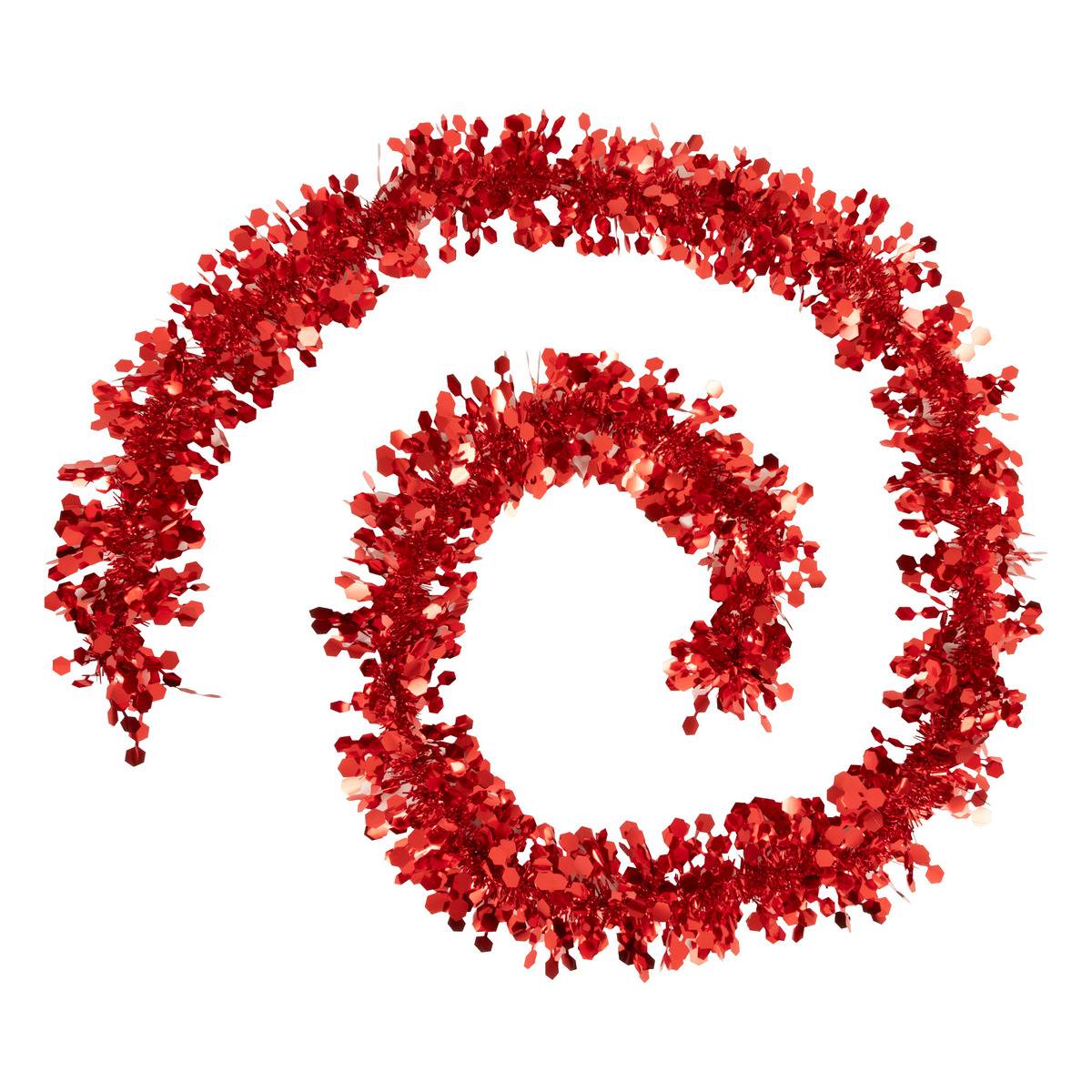 Guirlande Brins Fins Hexagones 10cmx2m 6 Plis Rouge - Feeric Lights & Christmas