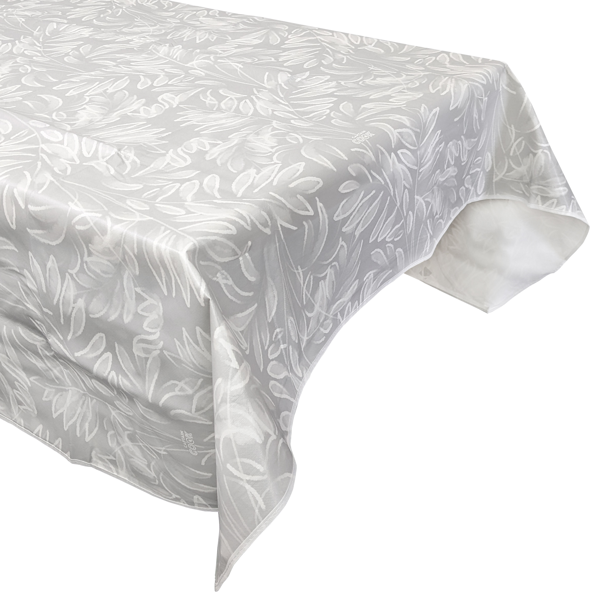 Nappe Rectangulaire 140x220 Cm Antitaches Verdure Gris