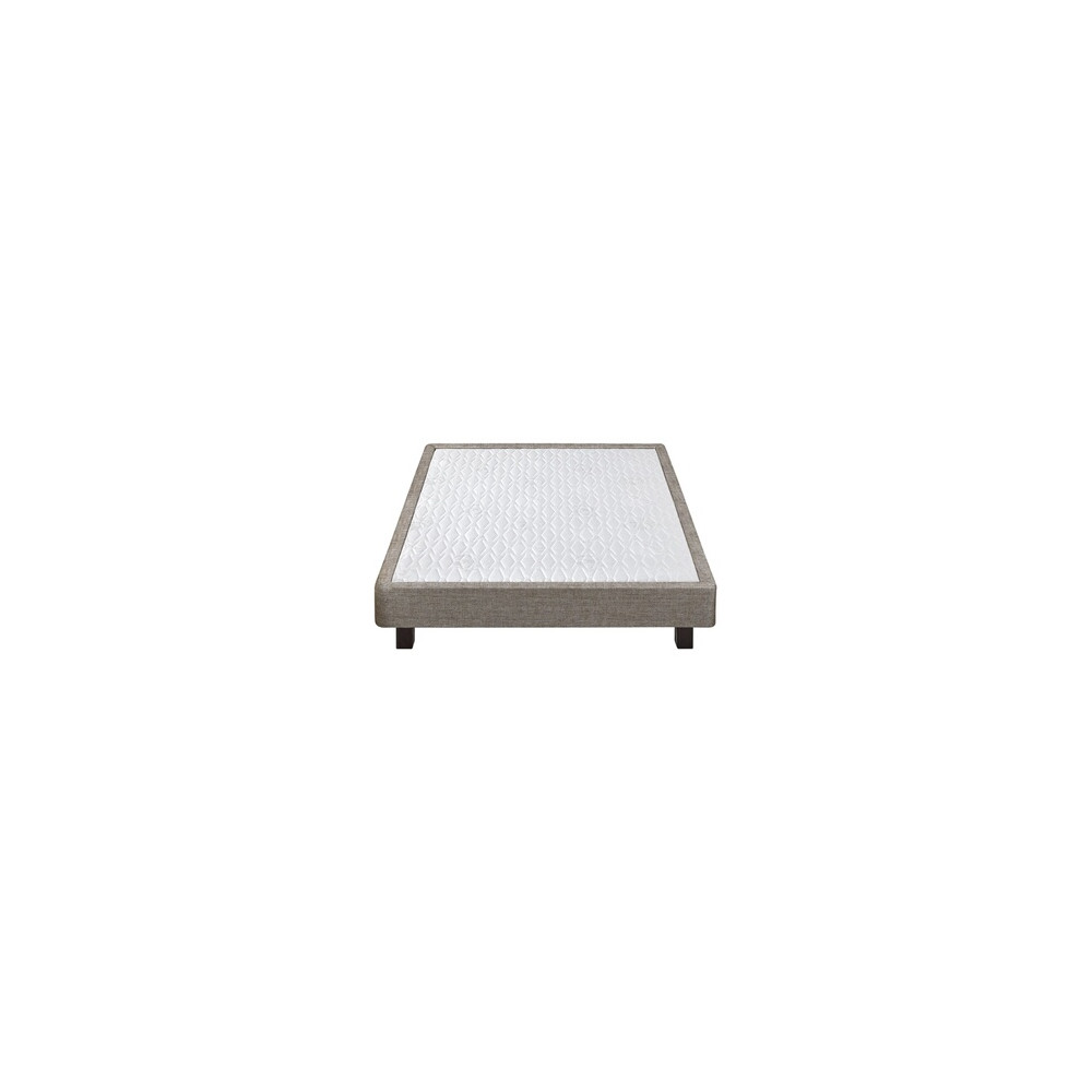 Sommier Tapissier Epeda Celest Mordo 90x190 1 Place Zone Bassin Renforcée Cadre Bois Gris Foncé Habillage Gris Clair/blanc Pefc