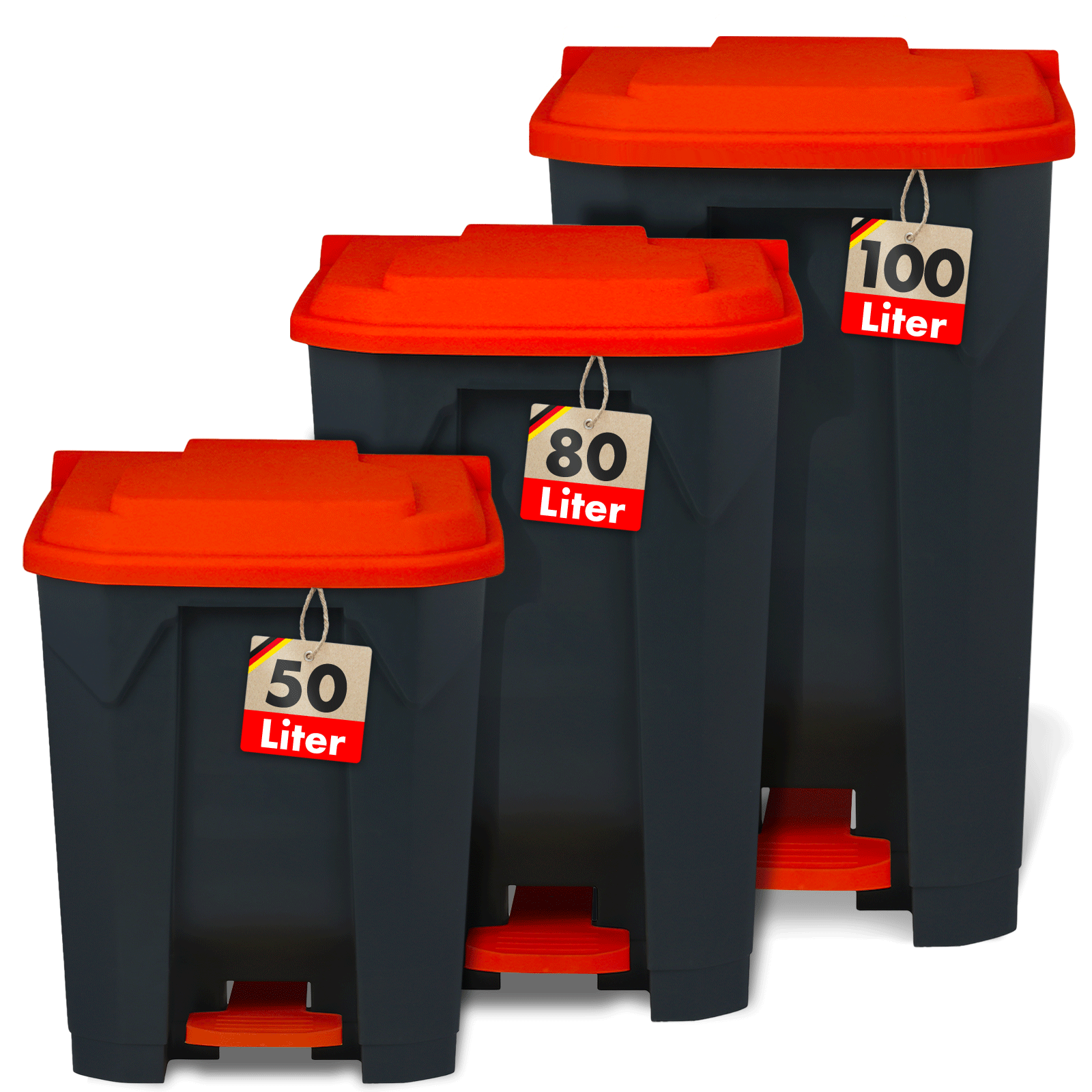 Poubelle Olaf Pour La Maison, Le Bureau & Le Commerce Rouge 50 Litres (43 X 40,2 X 60 Cm)