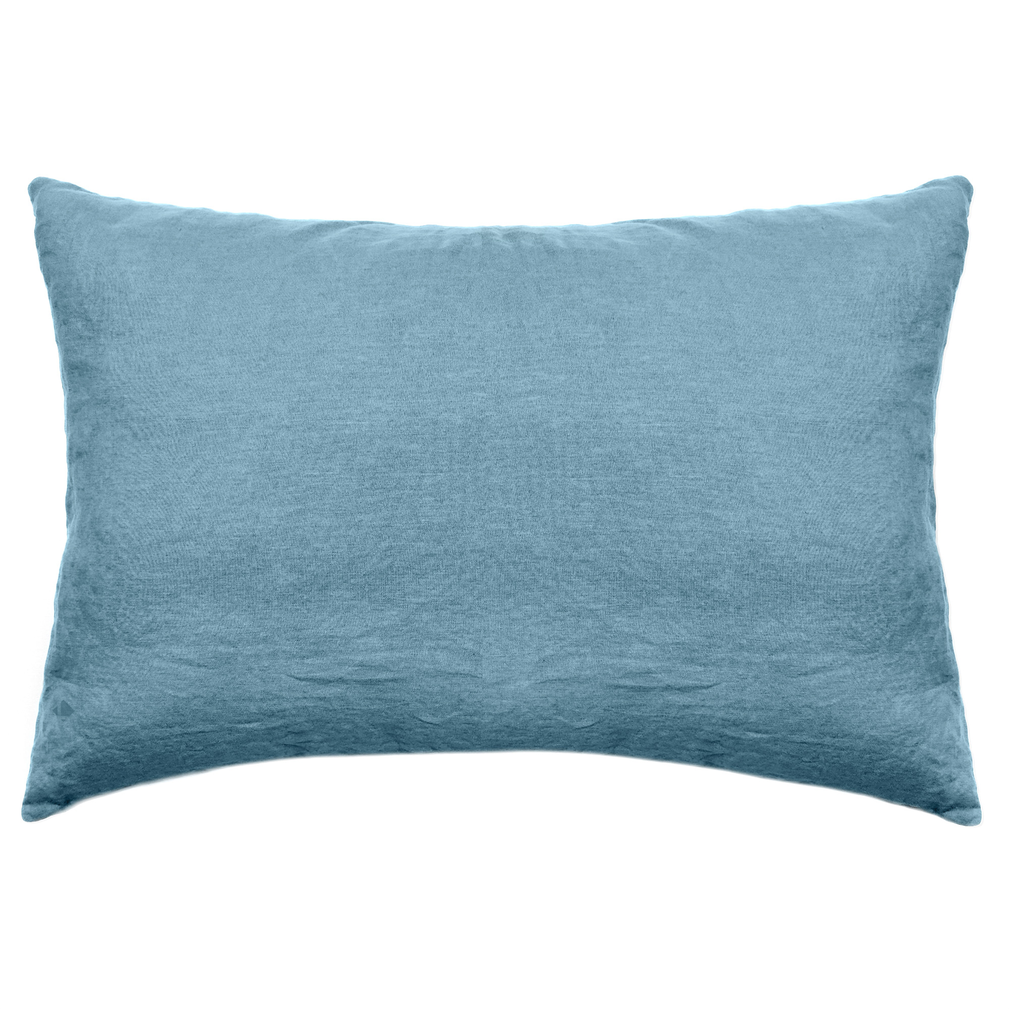Taie D'oreiller Palace Pur Coton Lavé 50x70 Cm Uni Bleu Topaze