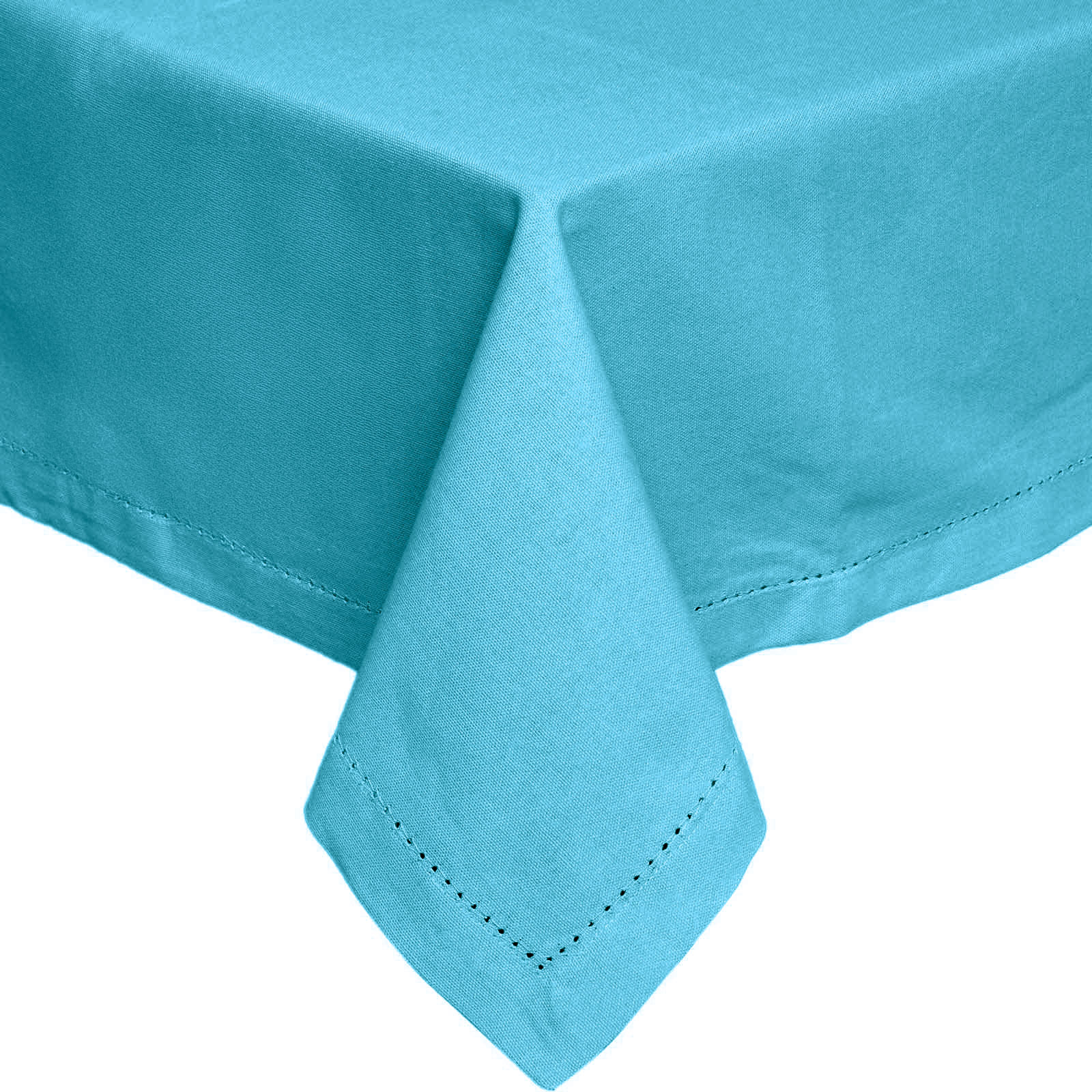 Nappe De Table Carrée En Coton Unie Bleu - 137x137cm - Homescapes