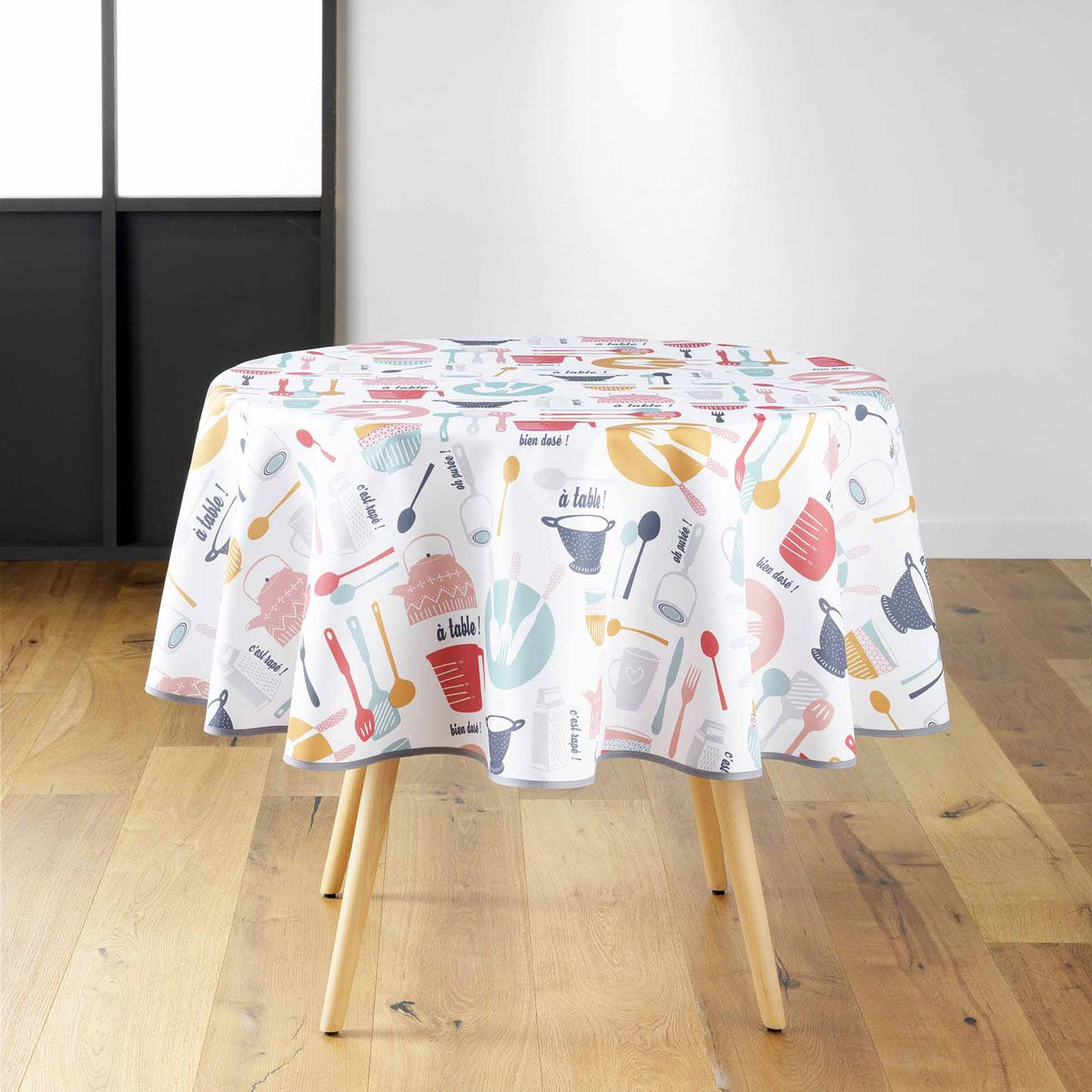 Nappe Ronde Imprimé "kitchen" 180cm Multicolore