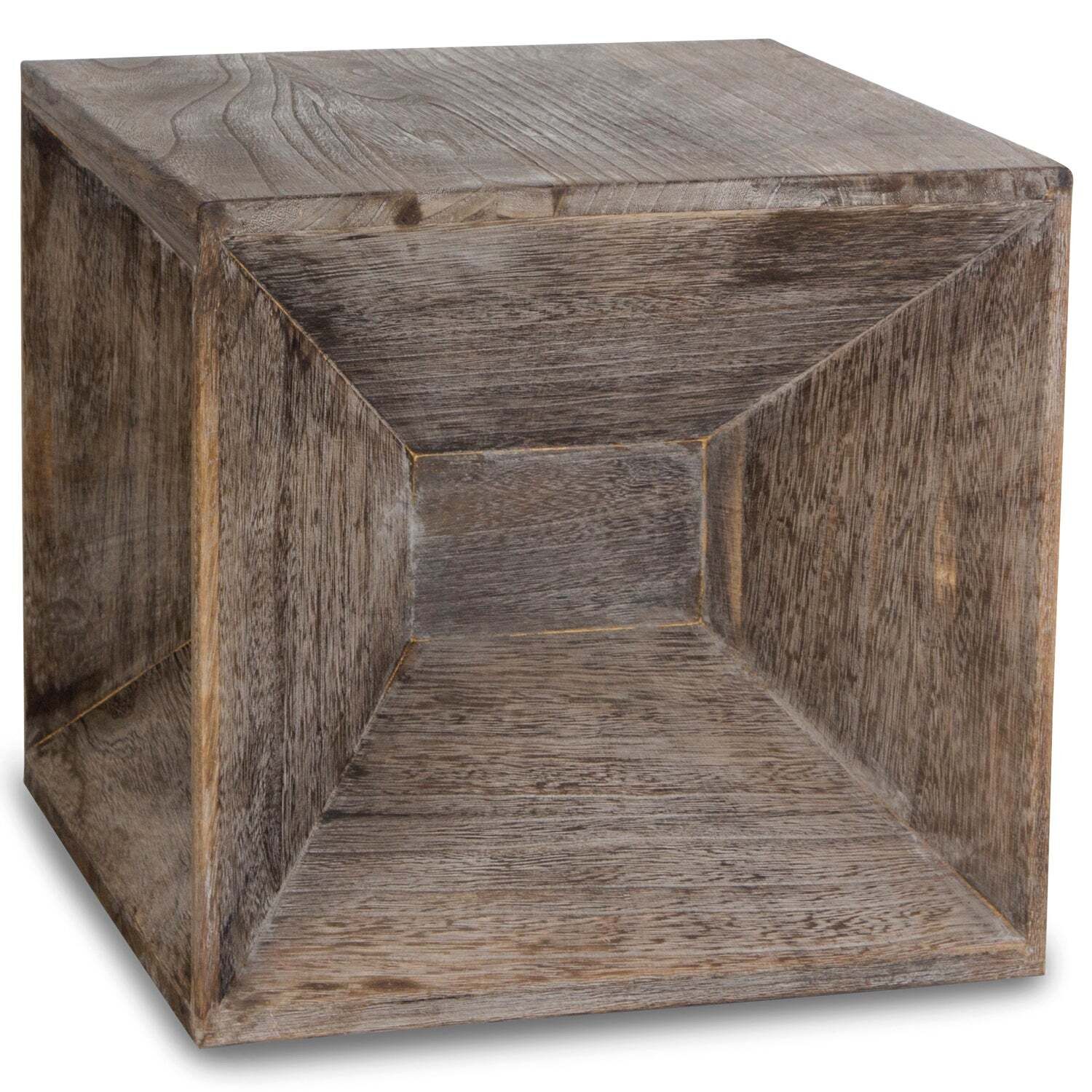 Tabouret Table D'appoint Cube Table De Chevet Table Basse En Bois Gris 38x40x40cm Taba06014