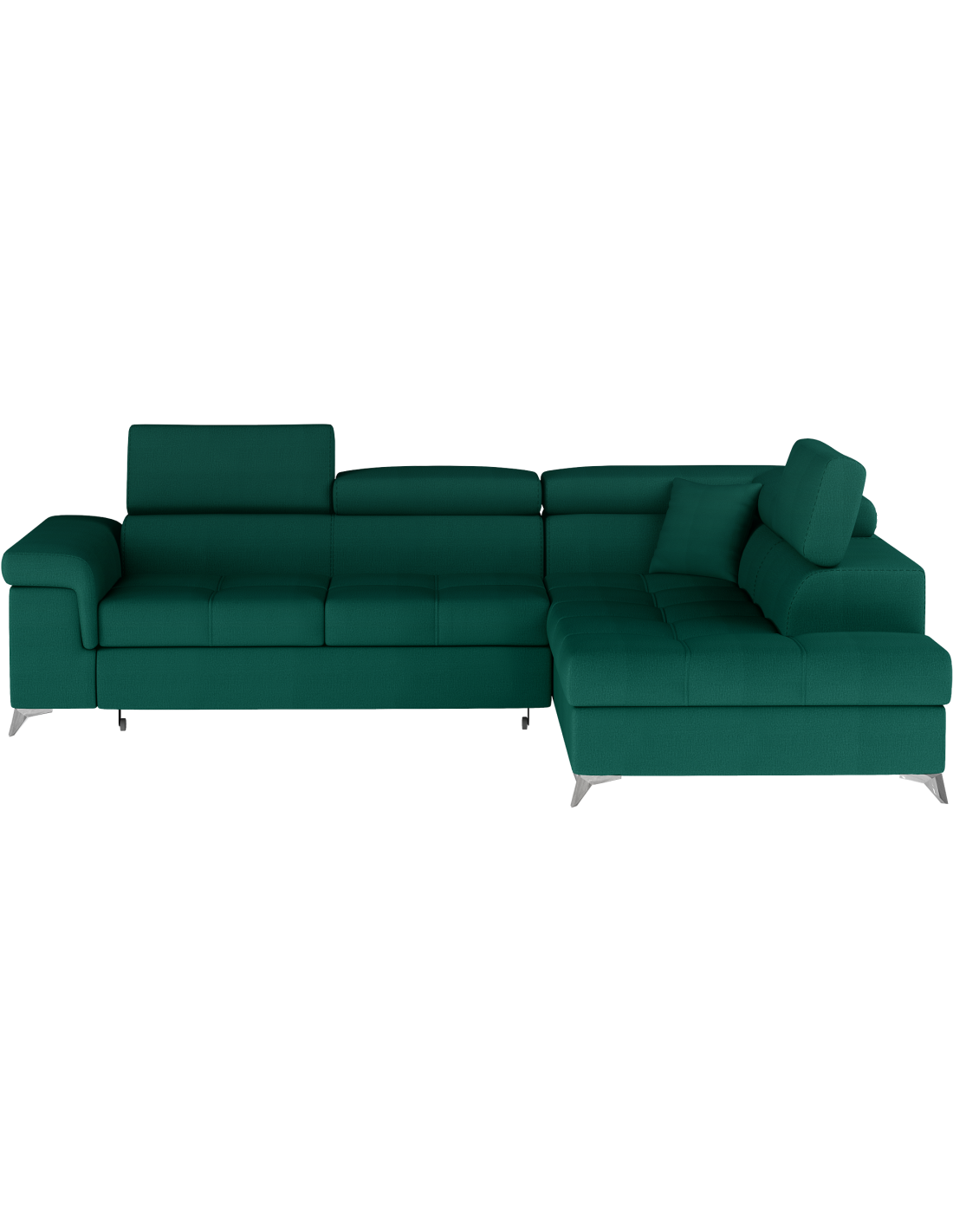 Canapé D'Angle Convertible Palazzo 4 Places Vert Foncé - Angle Droit Avec 1 Coussin