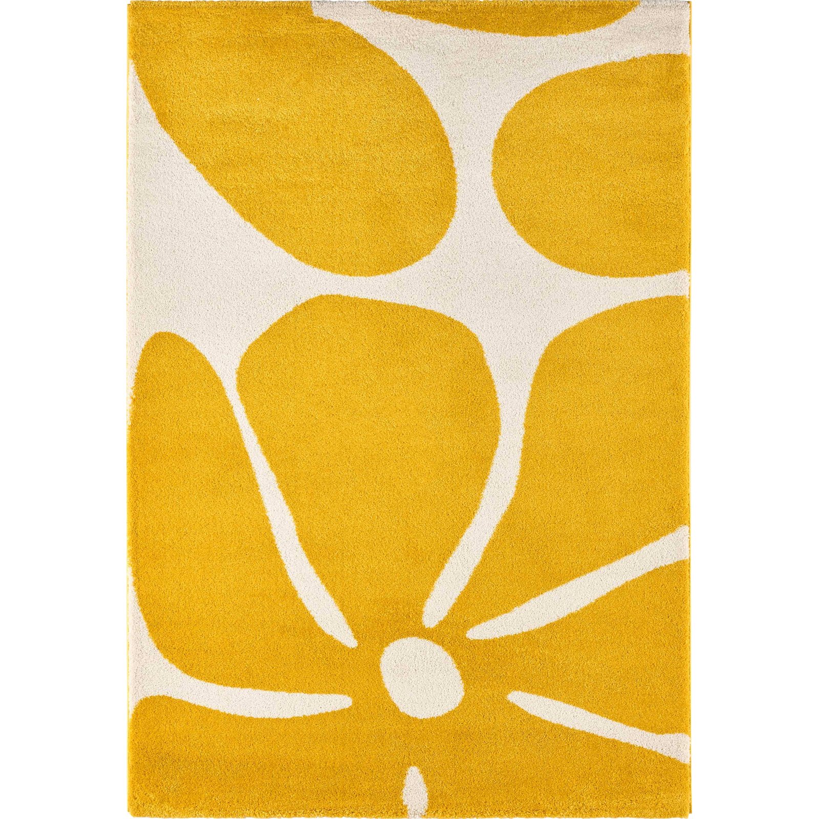 Tapis Jaune Moderne Épais À Poils Longs Doux - 160 X 230 Cm