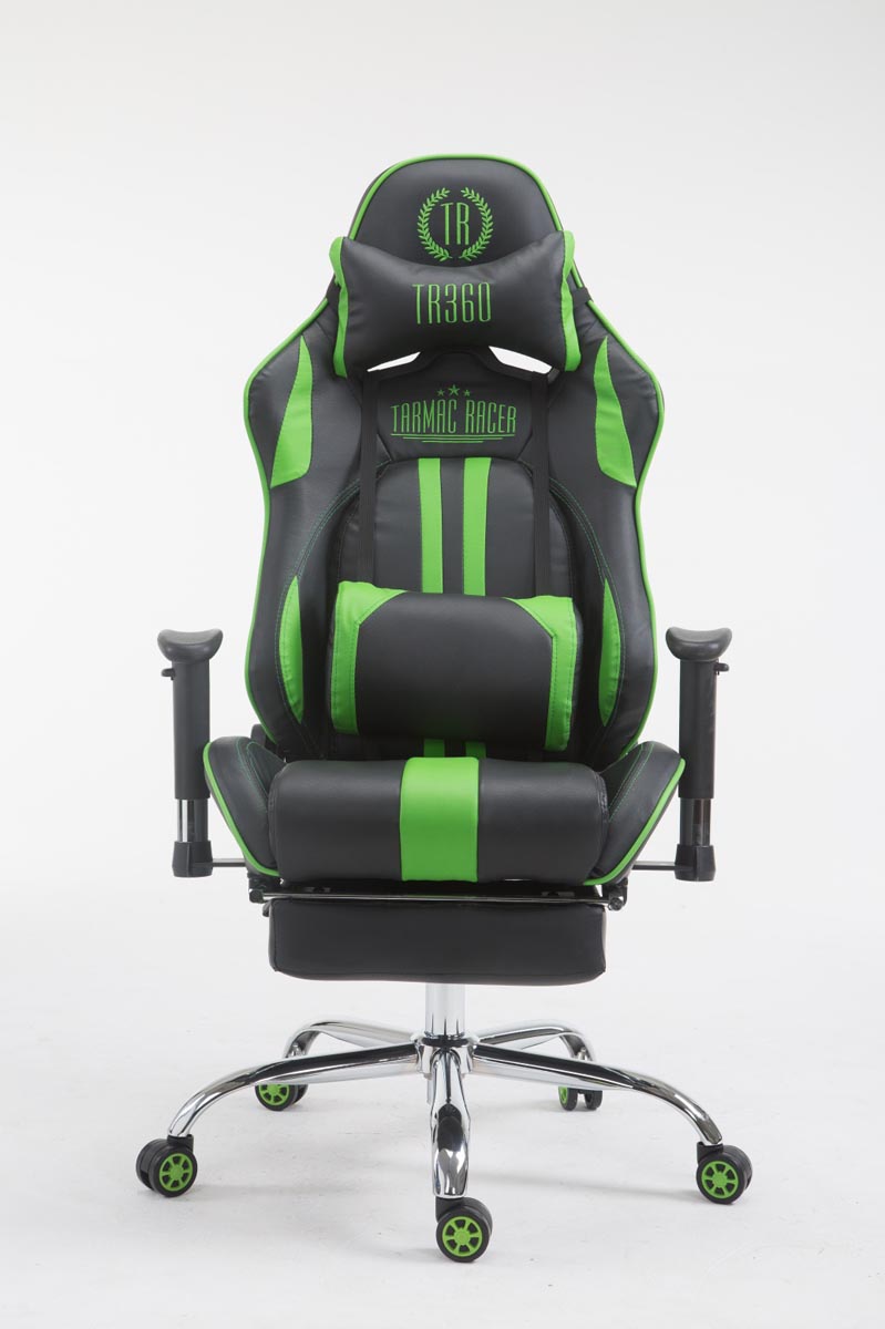 Chaise De Bureau Racing Limit V2 En Cuir Artificiel Avec Repose-pieds Noir/vert