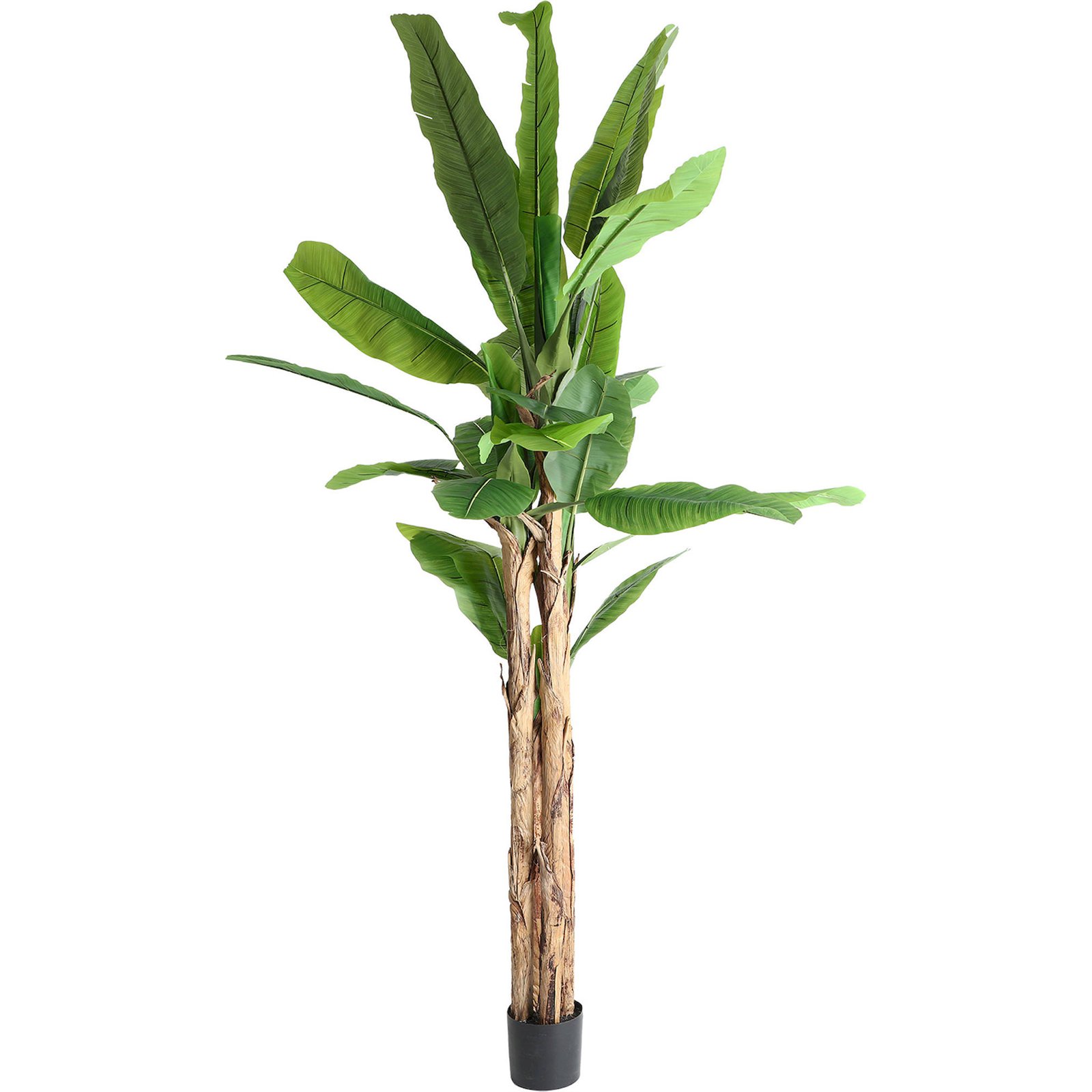 Plante Bananera Contemporaine Décorative En Plastique Pliable - Vert Feuillage Tropical Et Tronc Marron