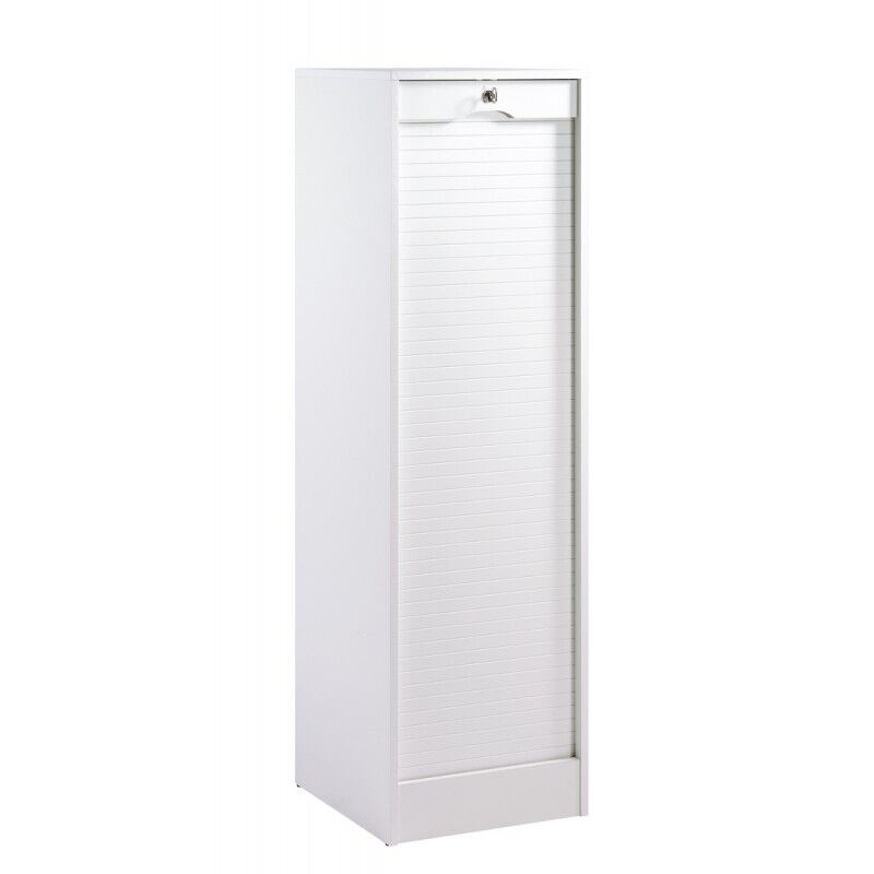 Classeur À Rideau Beaux Meubles Pas Chers Matha 8 Tablettes Serrure Blanc