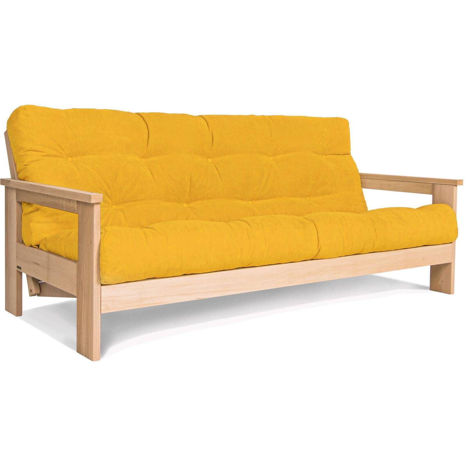 Canapé Lit Mexico - 145 X 200 Cm - Bois Clair Et Beige