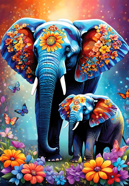 Alipson Puzzle Animaux - Éléphants Maternal Love Collection 1000 Pièces