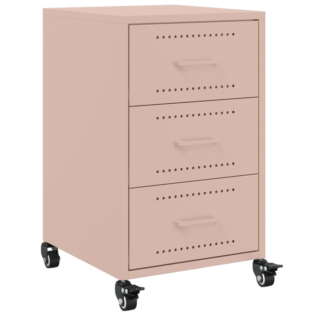 Table De Chevet Sur Roulettes Avec 3 Tiroirs 36 X 39 X 59 Cm Dec034562