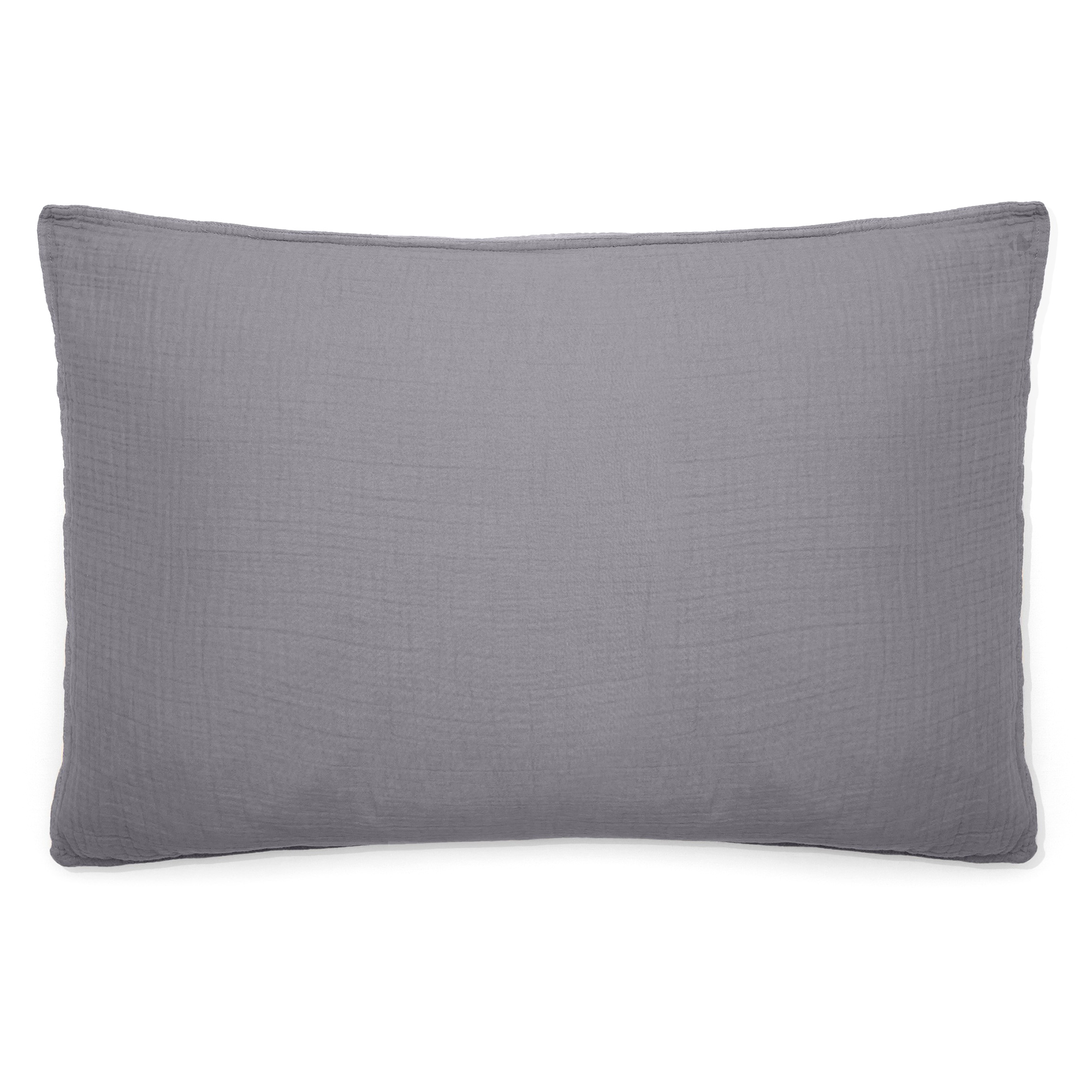 Taie D'oreiller 50x70 Cm Mousseline De Coton Milos Gris Cendre