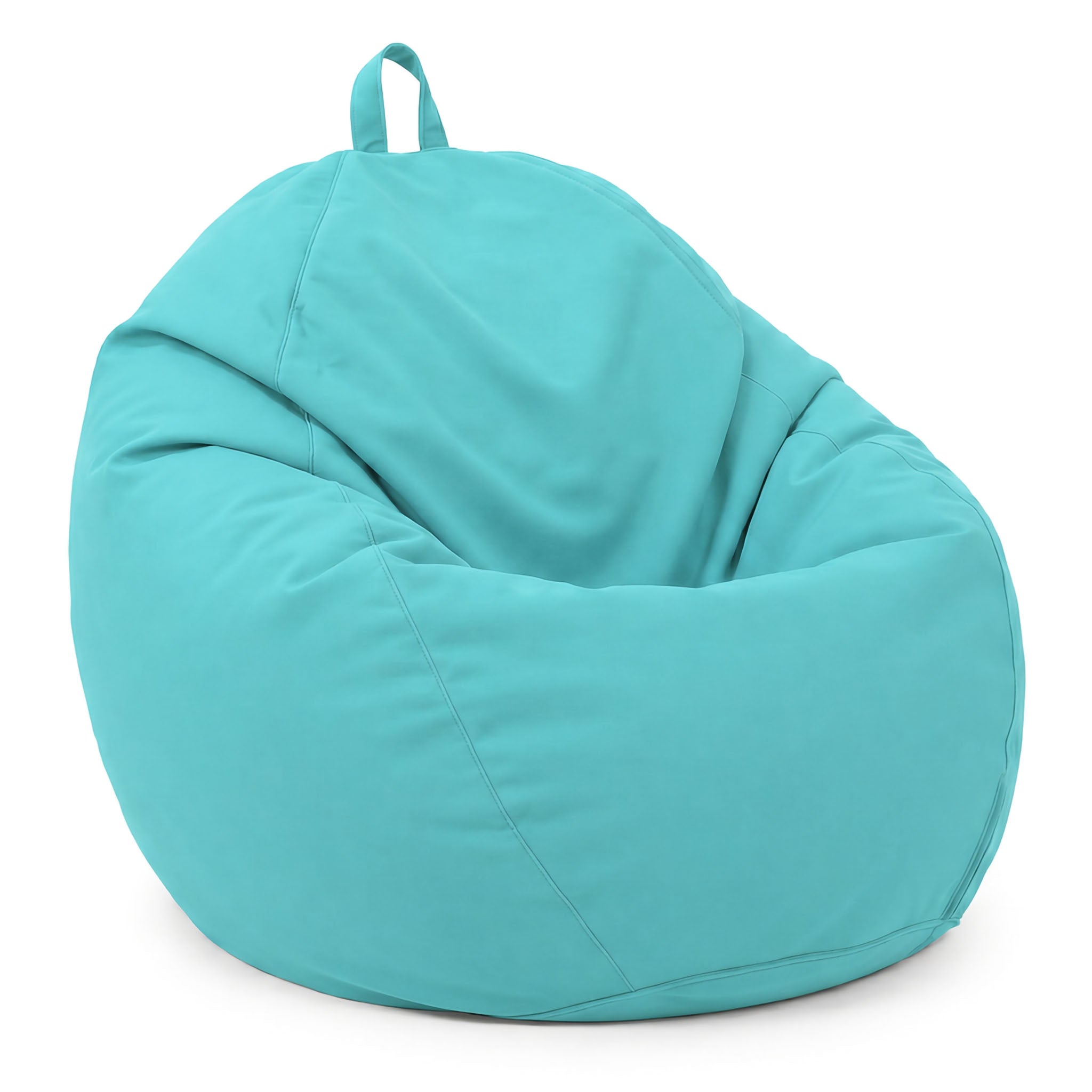 Pouf Poire Xl 110x120 Bleu Caraïbes - Déhoussable & Imperméable (garni Billes)