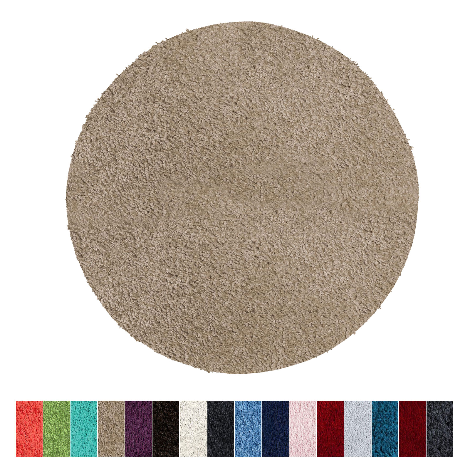 Tapis De Bain Sky Soft Sable Beige 95 Cm De Diamètre