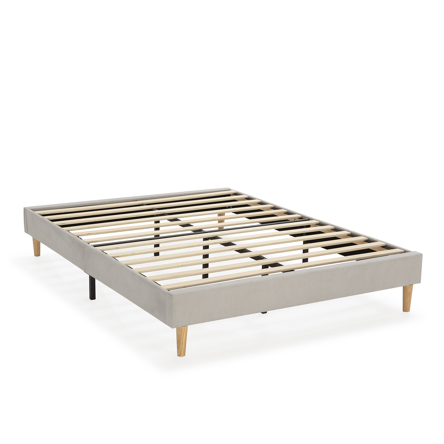 Base Rembourrée Bari 150x190 Cm Gris