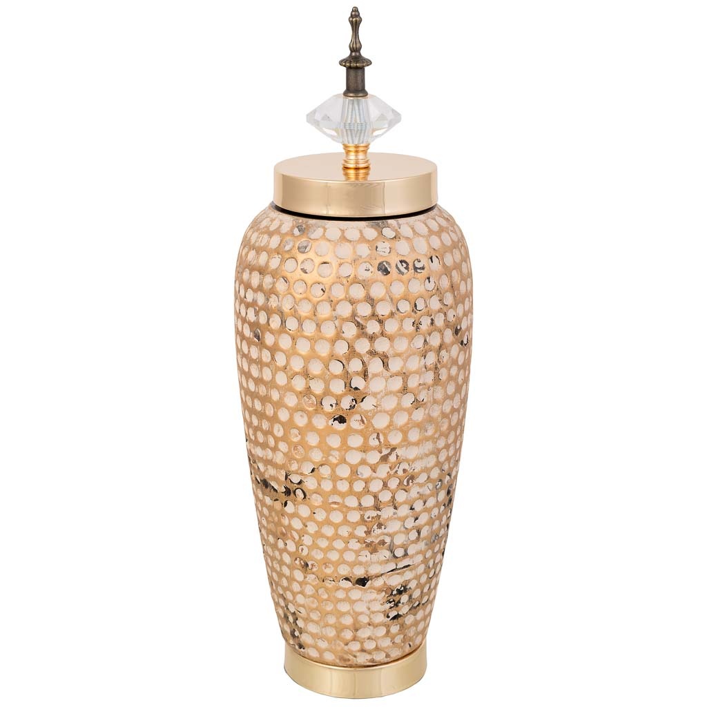 Vase En Céramique Dorée, D14x40h Cm