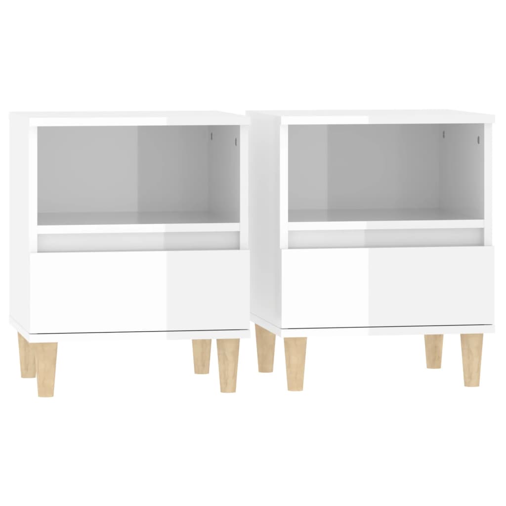 Lot De 2 Tables De Chevet Avec Compartiment Ouvert Et Tiroir 40 X 35 Dec035015