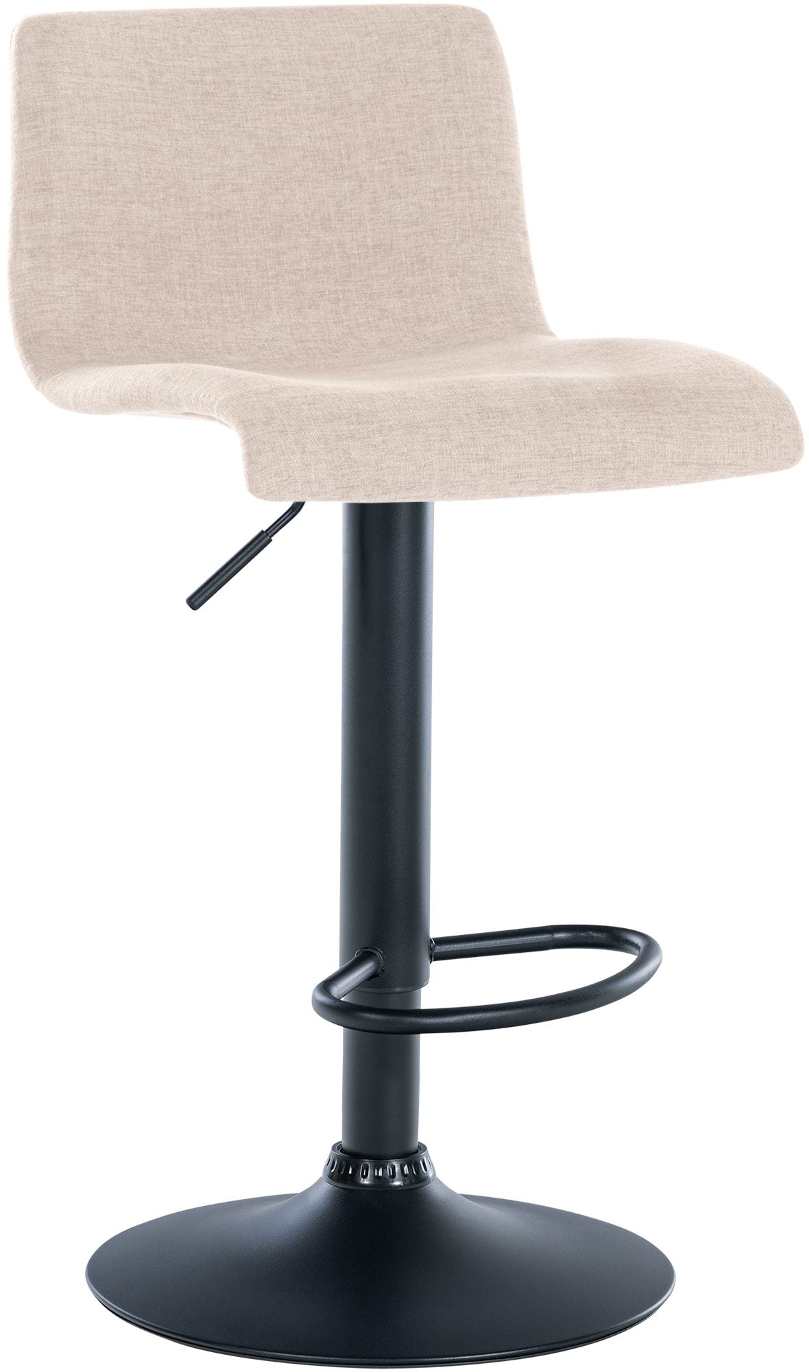 Tabouret De Bar X1 Design Simple Avec Repose-pieds En Tissu Crème Pieds En Métal 10_0004556