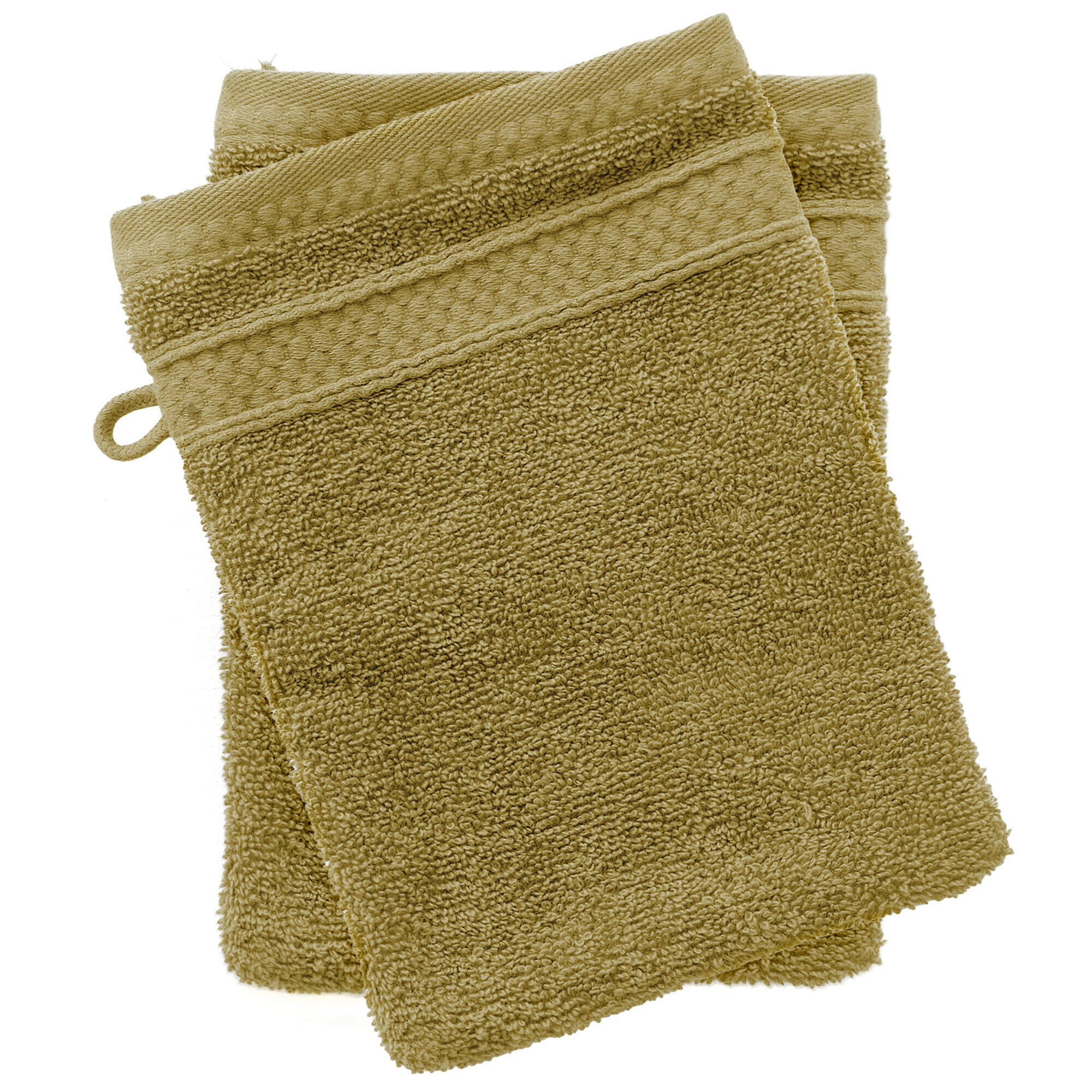 Lot De 2 Gants De Toilette Coton 550g/m2 Naïa Vert Jasmin