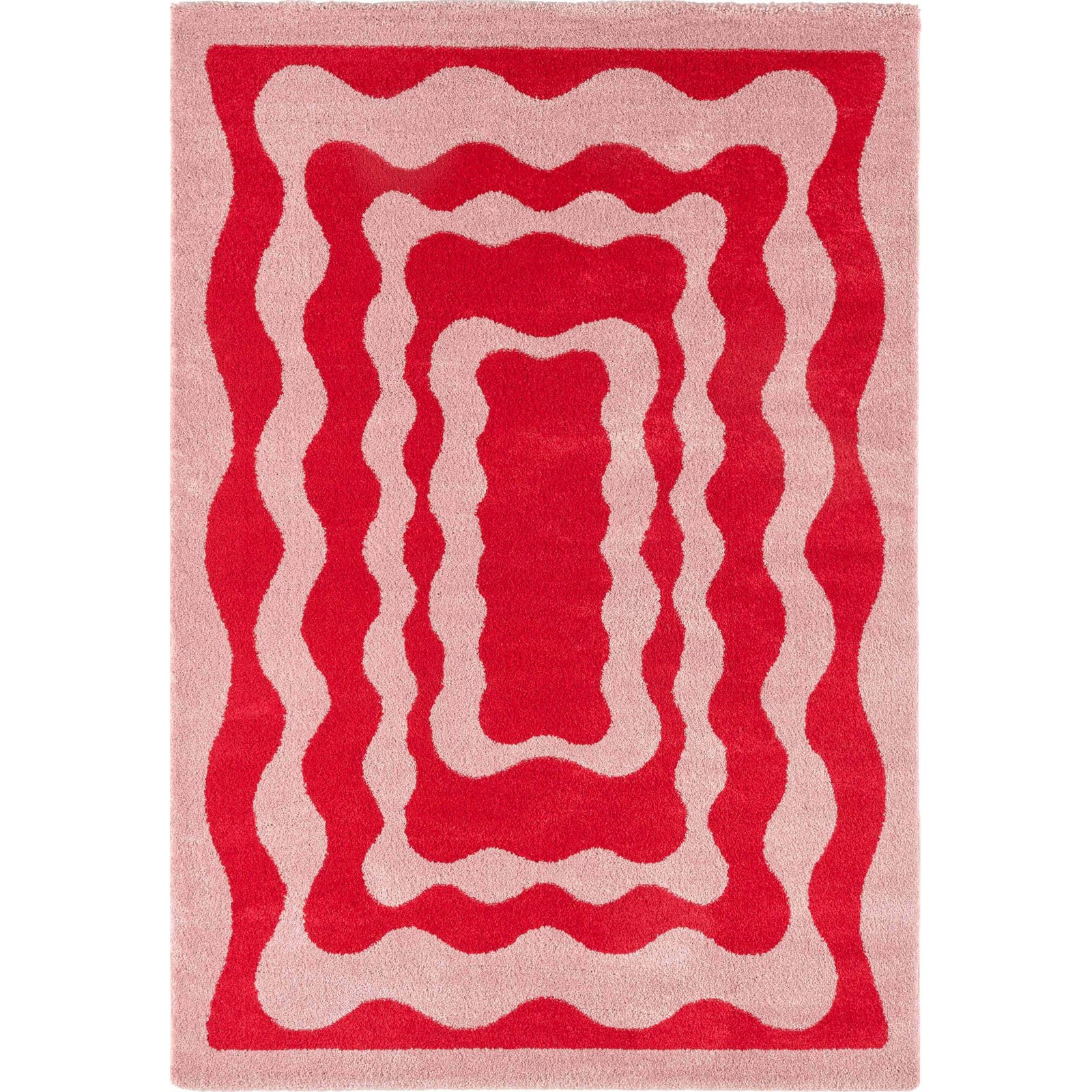 Tapis Rouge Moderne Épais À Poils Longs Doux - 80 X 140 Cm