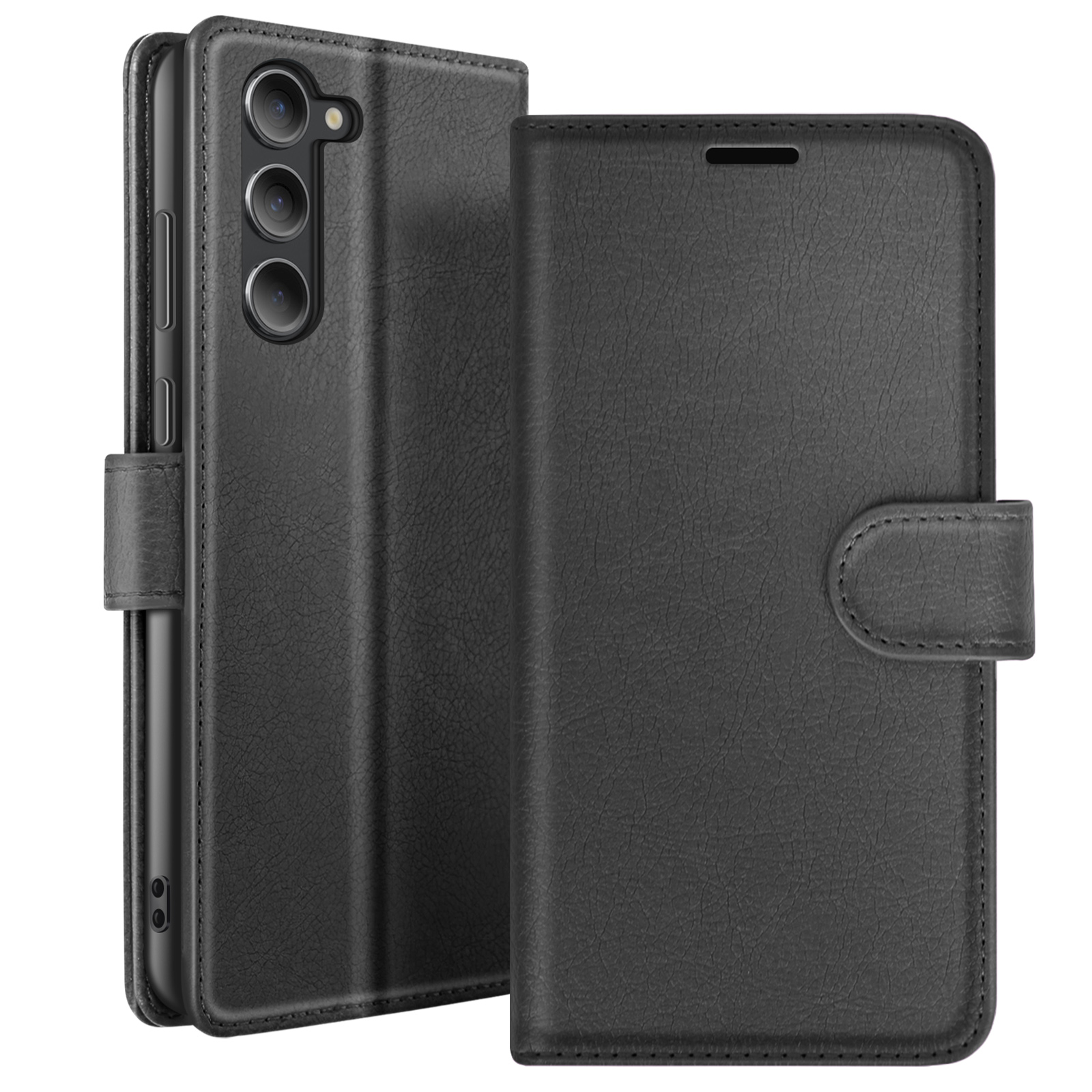 Étui Portefeuille Pour Galaxy S23 Plus Avec Support Et Languette Magnétique Noir Zanaé