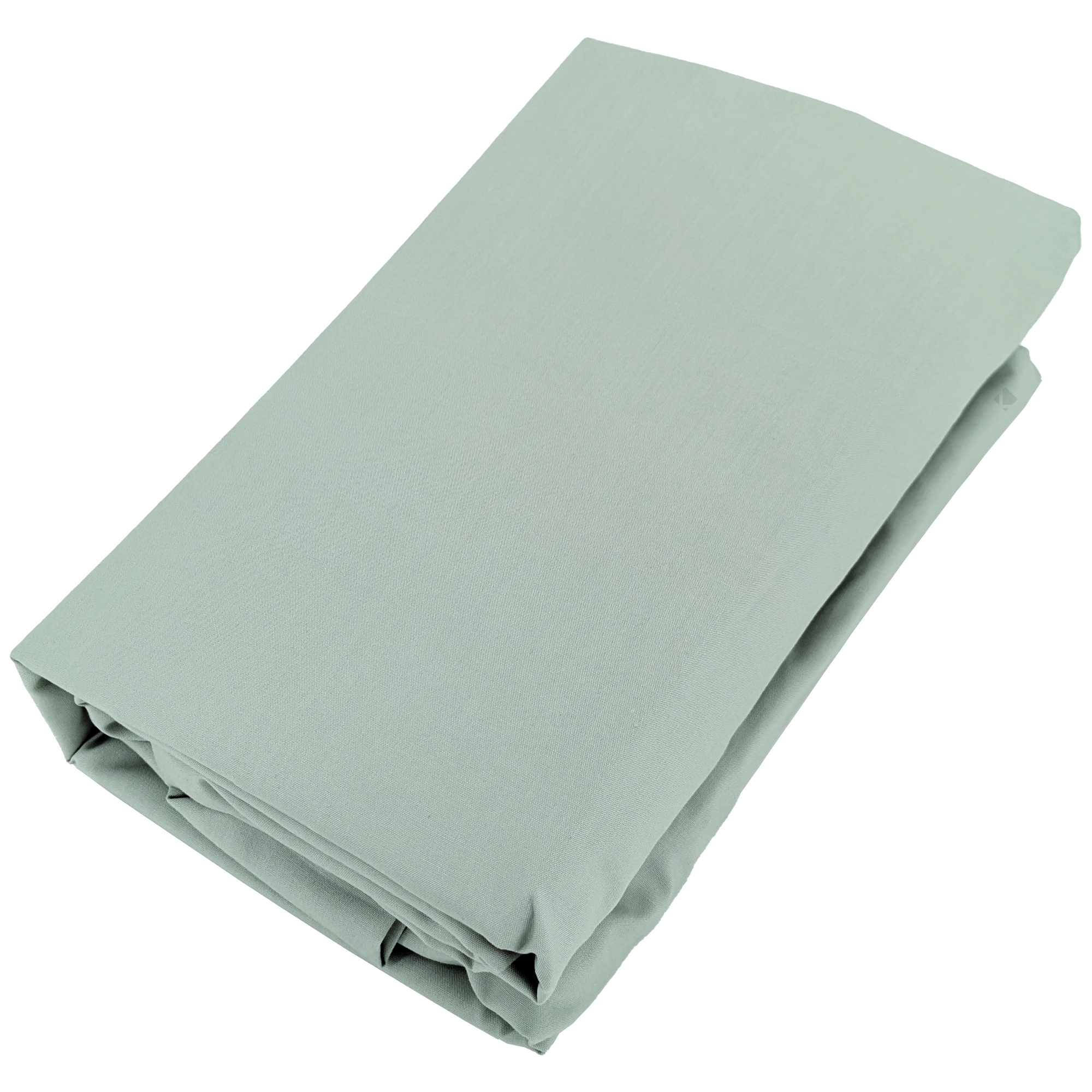Drap Housse Uni 160x200 Cm Bonnet 40 Cm Percale De Coton Manoir Vert Lichen