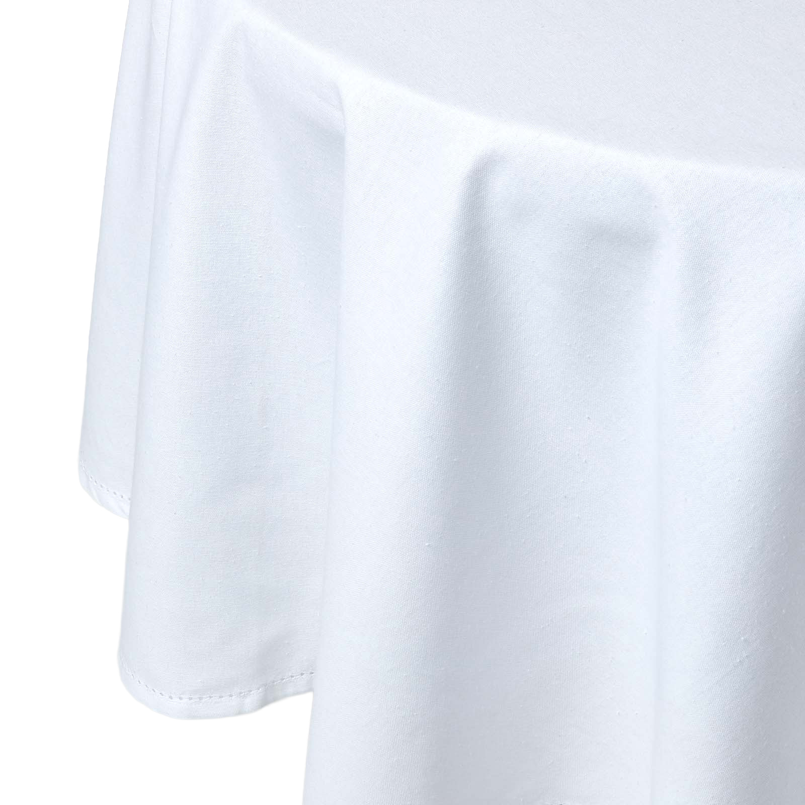 Nappe De Table Ronde En Coton Unie Blanc - 178cm - Homescapes