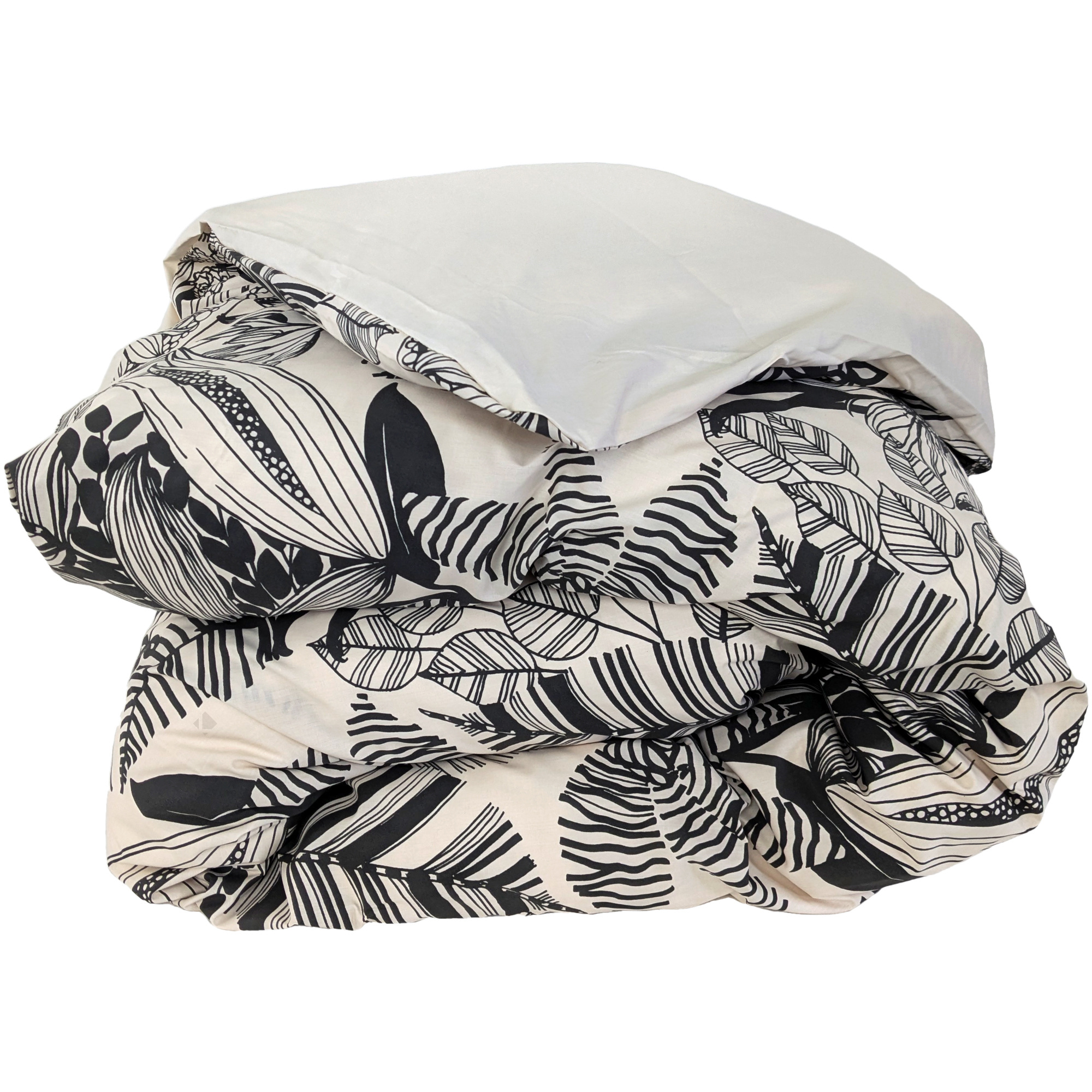 Housse De Couette 240x220 Cm Percale De Coton Alba Beige/noir