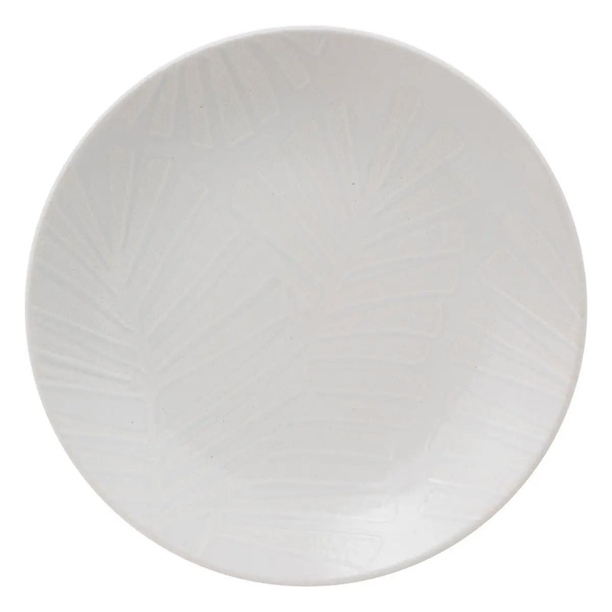 Lot De 6 Assiettes À Dessert "leaf" 20cm Blanc