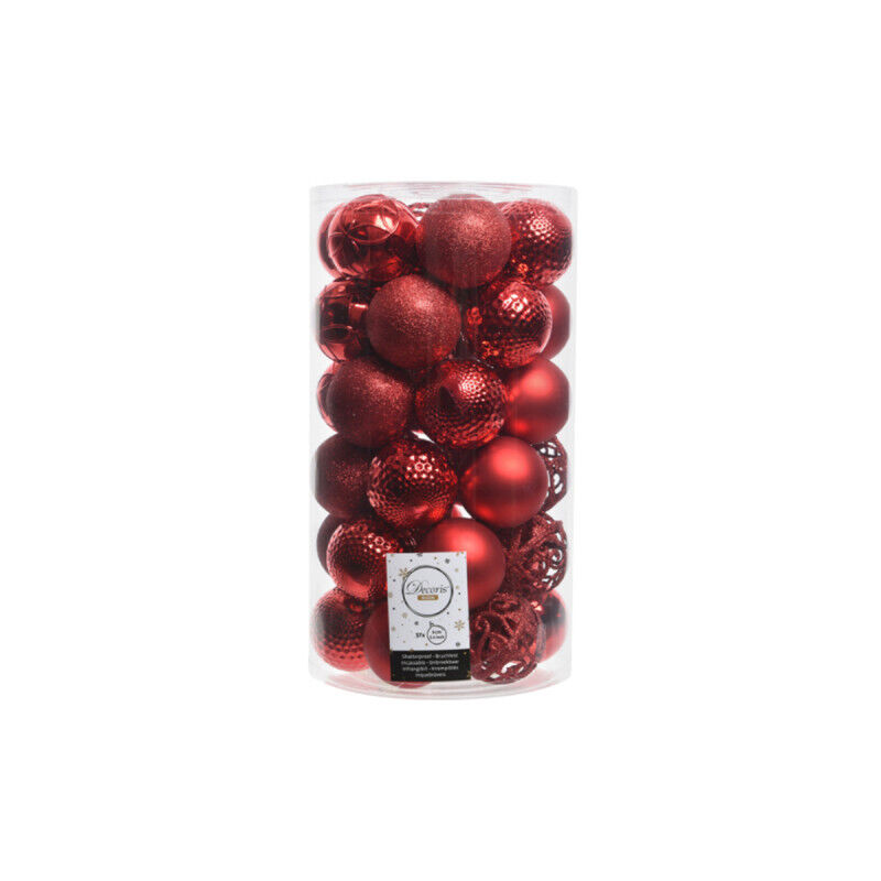 Lot De 37 Boules Edm - Esprit De Noël - Rouge - 71868