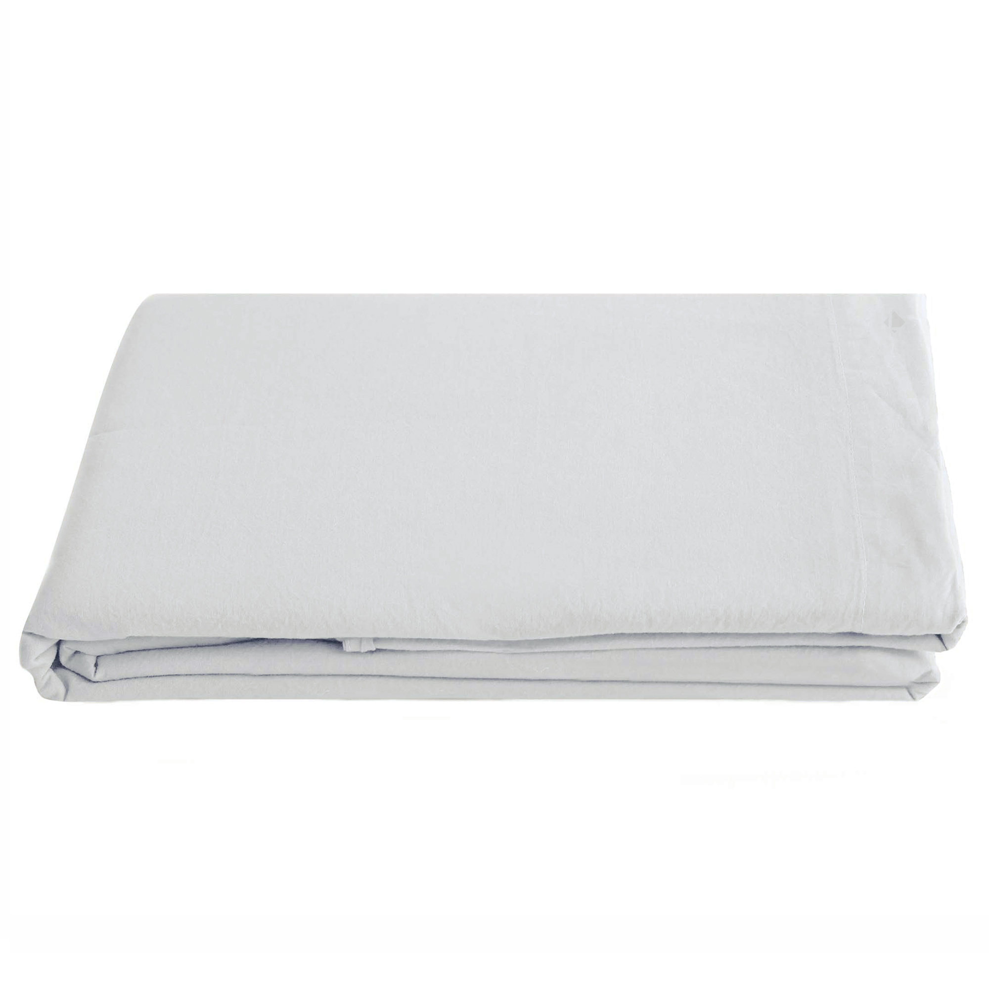 Drap Plat Palace Pur Coton Lavé 270x290 Cm Uni Blanc Neige