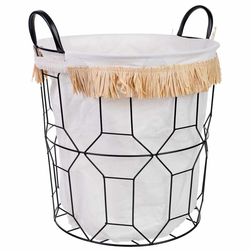 Panier De Rangement En Métal Et Tissu D36x36/43