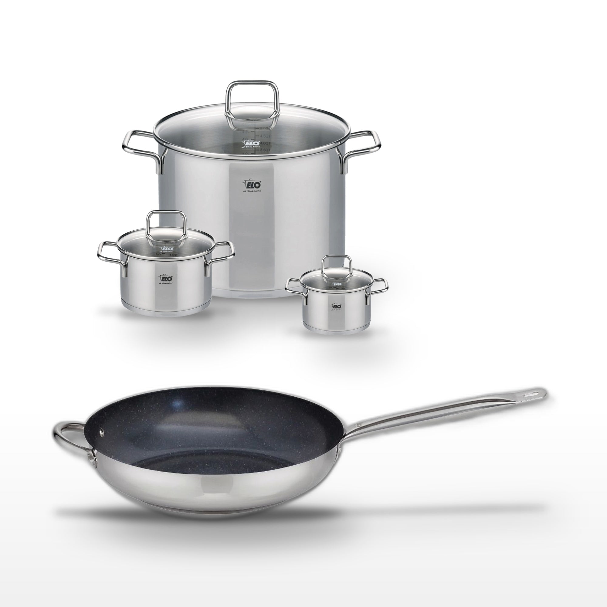 Batterie De Cuisine 1 Poêle 32cm + 3 Faitouts Citrin