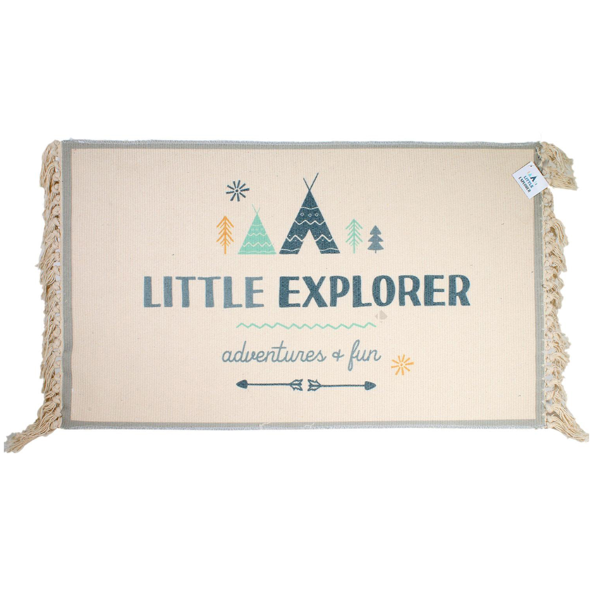 Tapis De Chambre Enfant 50x80 Cm Explorer En Coton Et Polyester