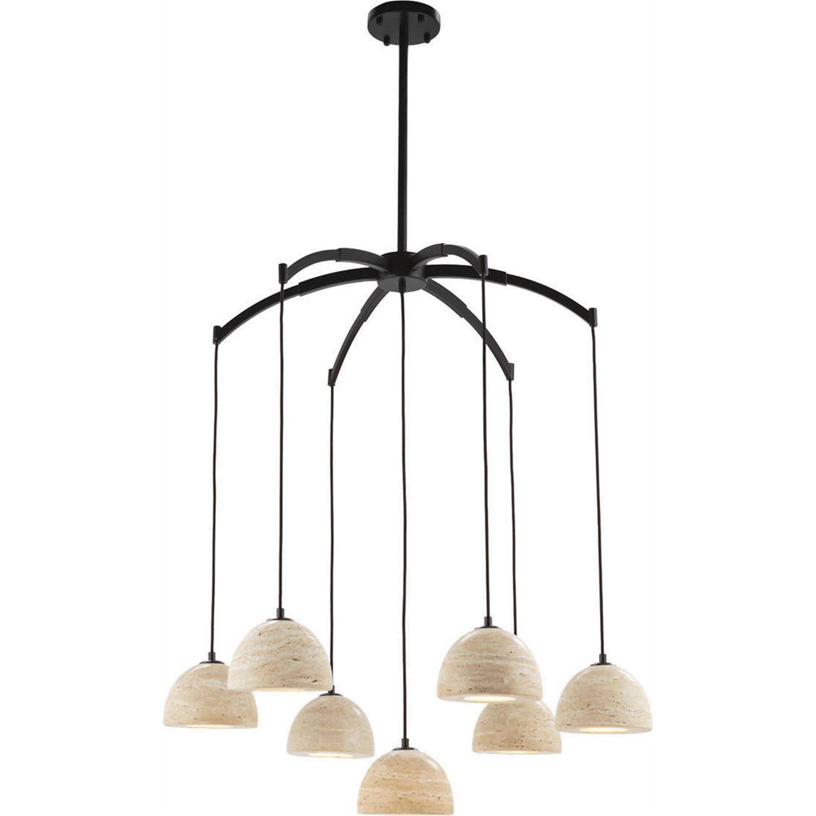 Suspension Architecte En Travertin Beige Noir Mat - Beige Et Noir Mat